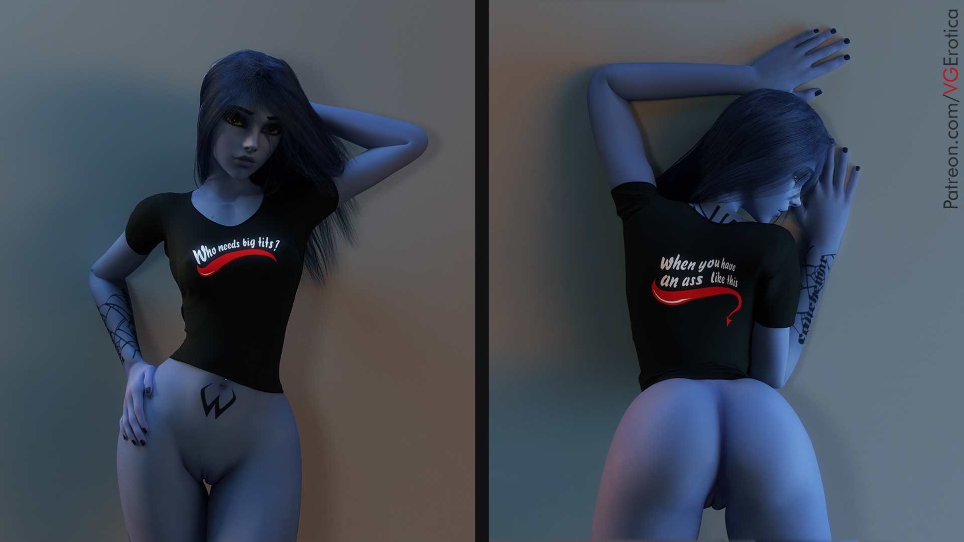 Widows Overwatch Widowmaker 3d Porn Naked Nude Pinup Sexy Natural Boobs Natural Tits Pussy Ass Booty 2