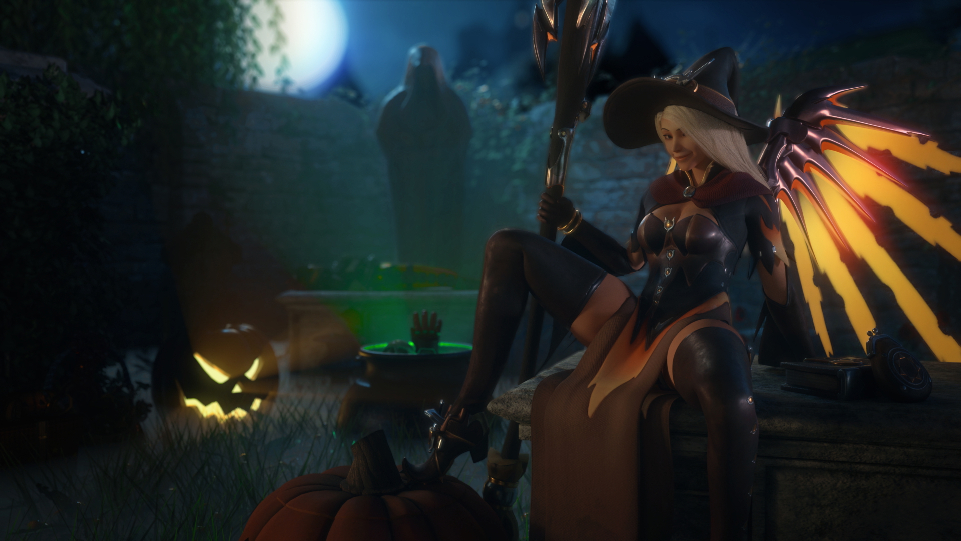 Halloween Mercy Overwatch Mercy 3d Porn Nude Naked Halloween Natural Boobs Natural Tits Pussy 11