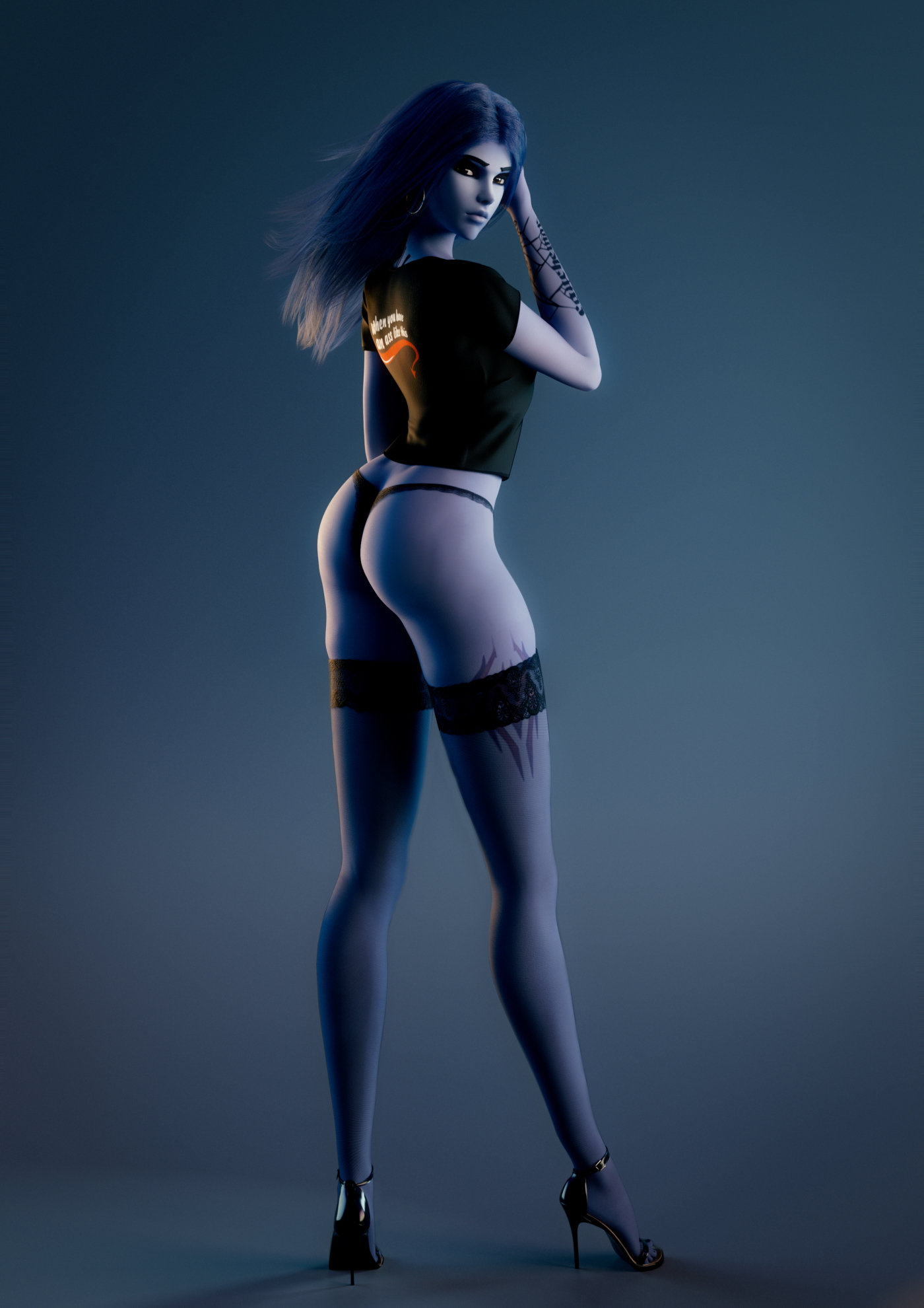 Widow pinup Overwatch Widowmaker 3d Porn Pinup Sexy High Heels Lingerie Nude Half Naked 7