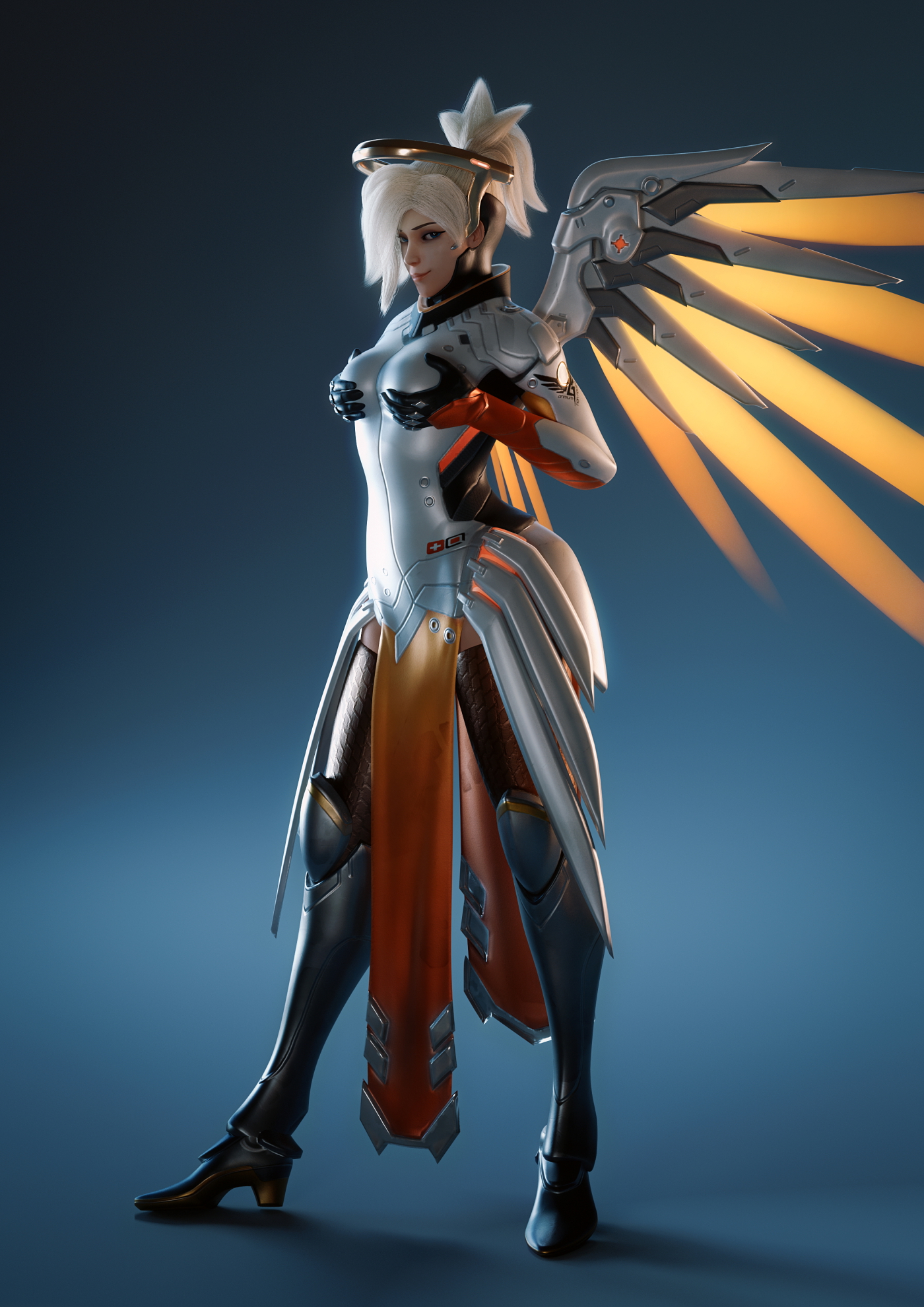Mercy pinup Overwatch Mercy 3d Porn Pinup Sexy High Heels Lingerie Nude Half Naked Natural Boobs Natural Tits 2