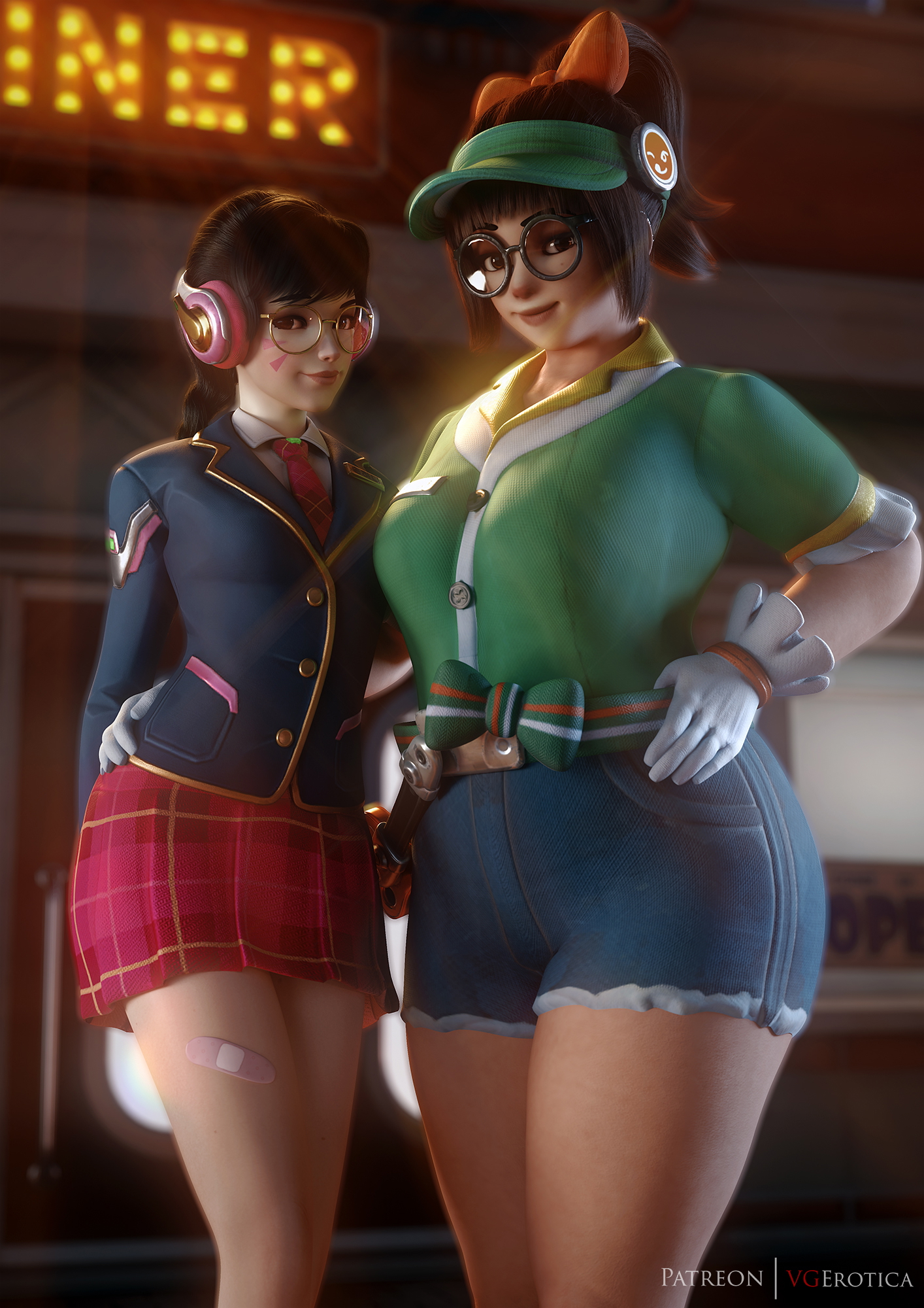 Mei and D.va Overwatch Mei (Overwatch) Dva (overwatch) 3d Porn Curvy Small Boobs Small Tits Small Breasts Natural Boobs Pussy Nude Naked 5