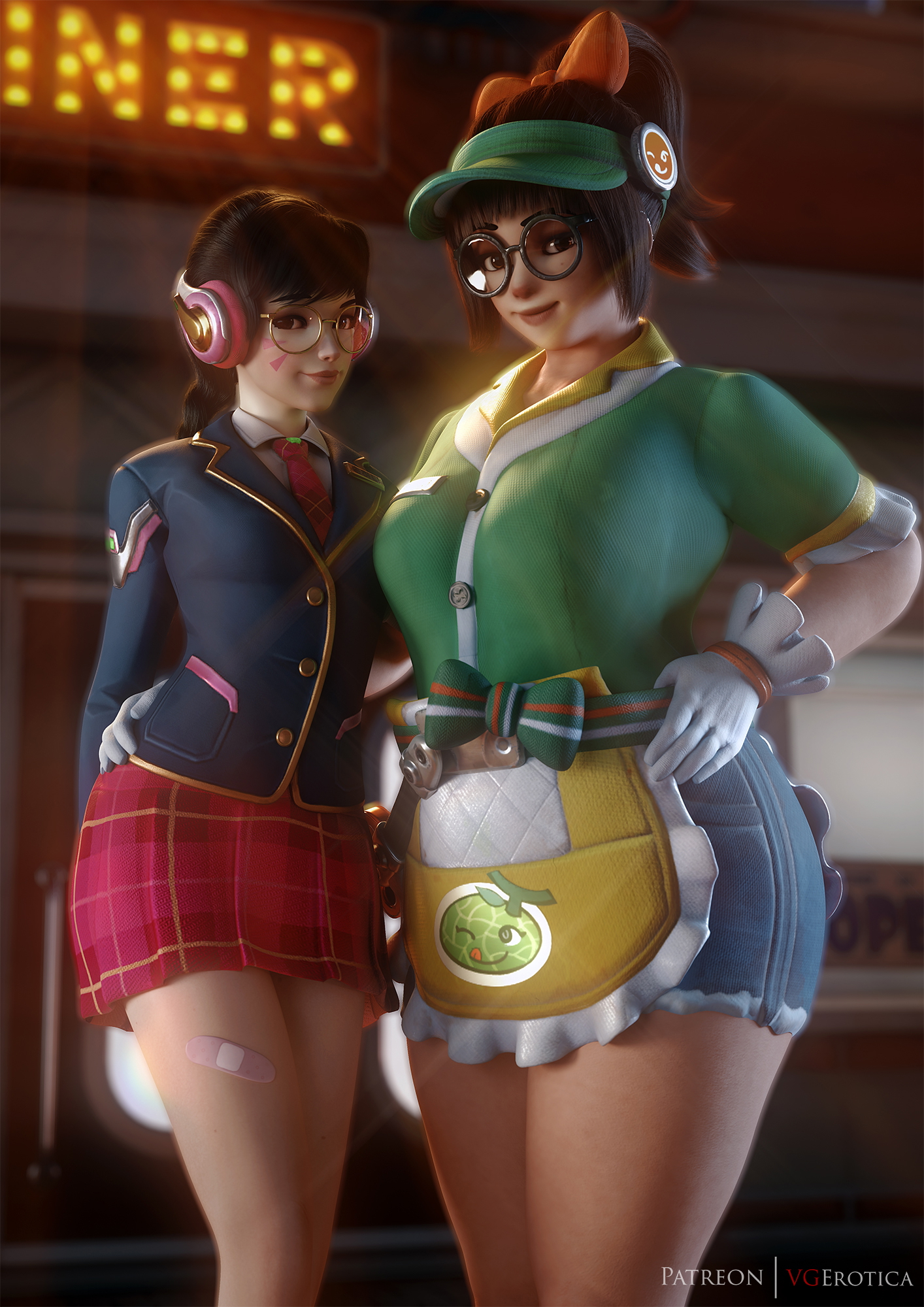 Mei and D.va Overwatch Mei (Overwatch) Dva (overwatch) 3d Porn Curvy Small Boobs Small Tits Small Breasts Natural Boobs Pussy Nude Naked 6