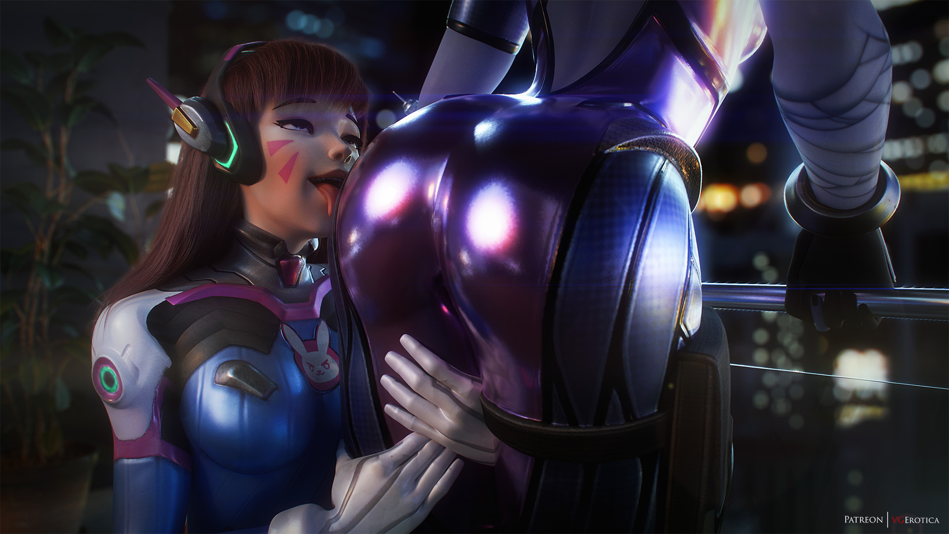 D.va licks Dva (overwatch) Overwatch Widowmaker 3d Porn Nude Naked Boobs Tits Licking Lesbian Ass Booty 2