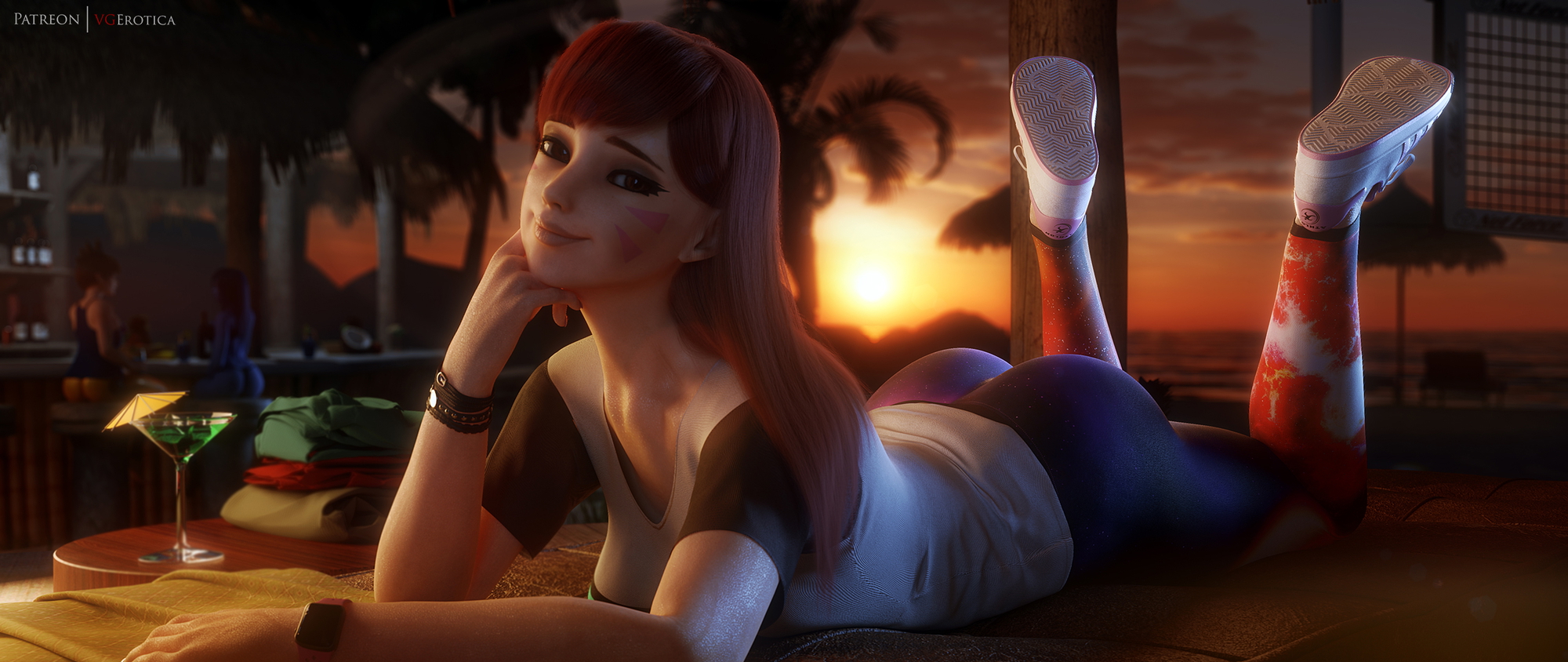 D.va sunset Dva (overwatch) Overwatch 3d Porn Nude Naked Ass Booty Feet Barefoot Sweaty Sweat Nipples Teen Sexy 2