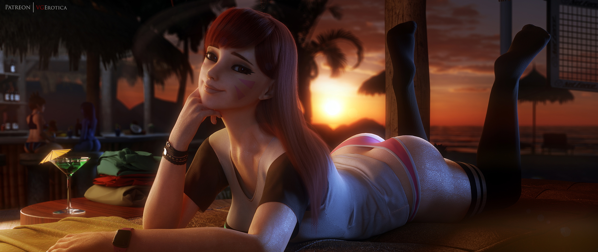 D.va sunset Dva (overwatch) Overwatch 3d Porn Nude Naked Ass Booty Feet Barefoot Sweaty Sweat Nipples Teen Sexy 7