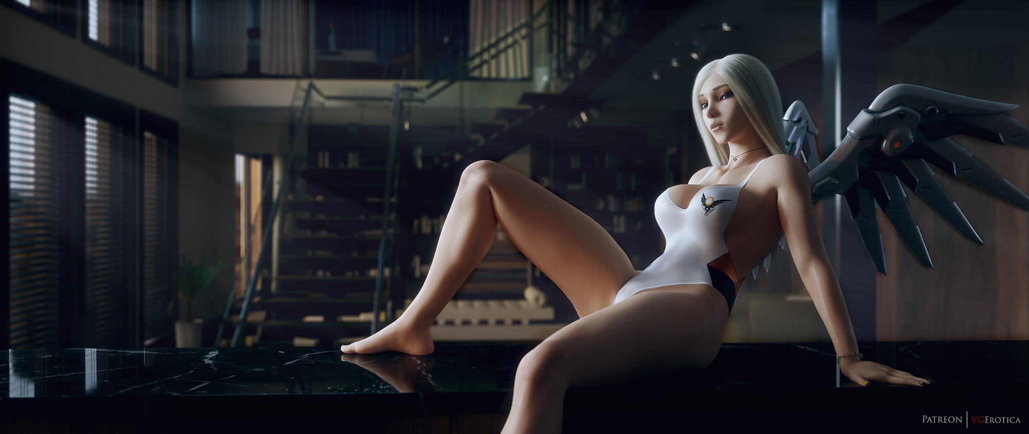 Mercy's wings Overwatch Mercy 3d Porn Nude Naked Natural Boobs Natural Tits Natural Breast Pussy Lingerie Wings 8