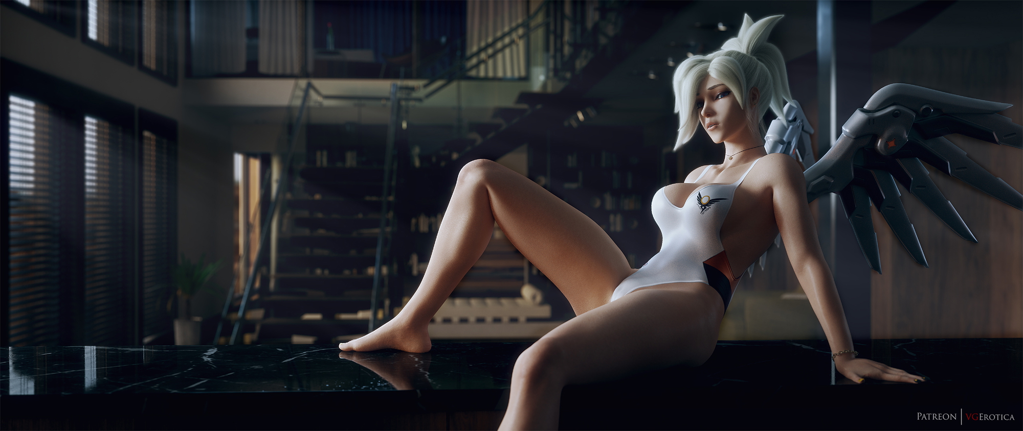 Mercy's wings Overwatch Mercy 3d Porn Nude Naked Natural Boobs Natural Tits Natural Breast Pussy Lingerie Wings 10