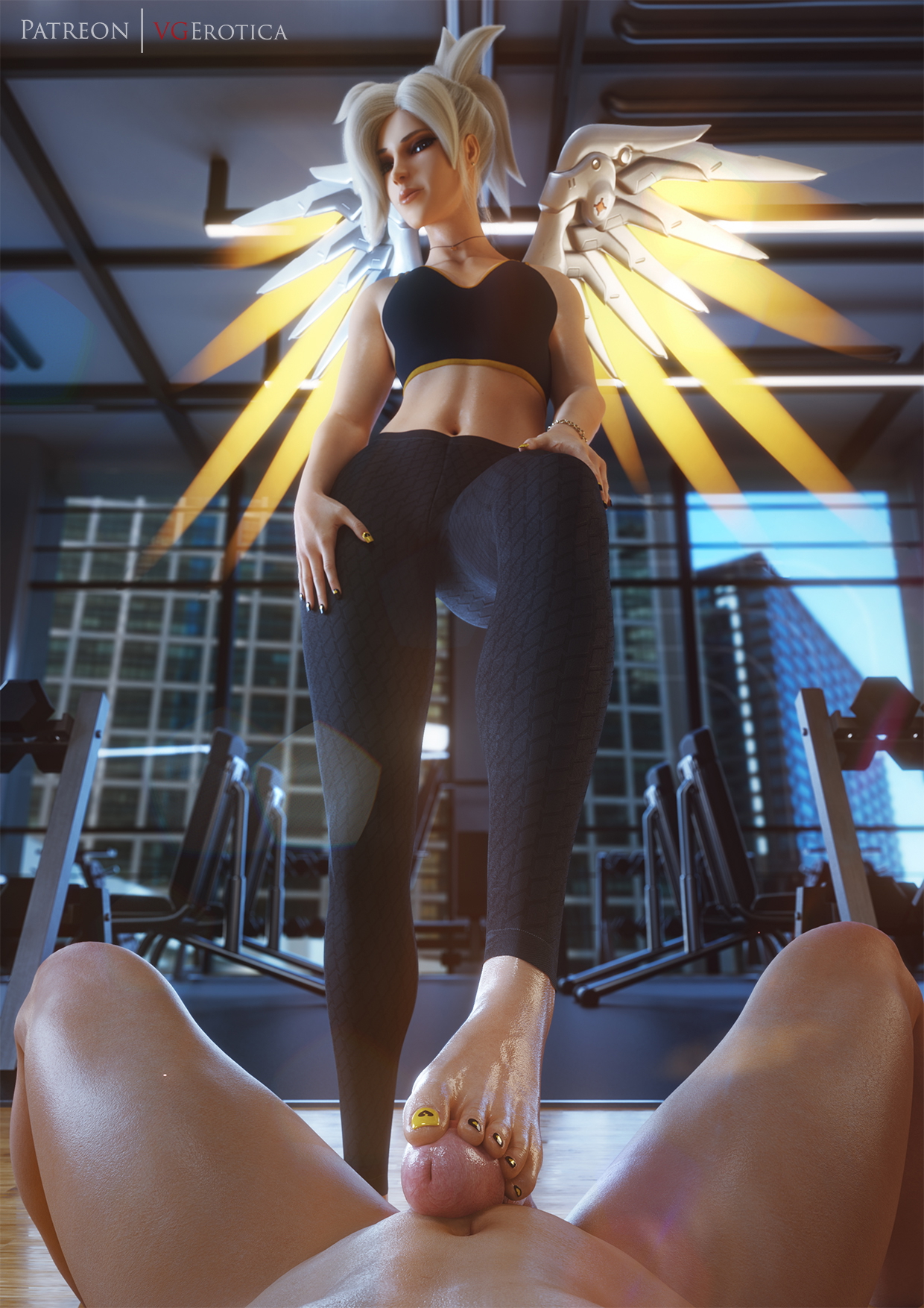 Mercy dominate you  3d Porn Nude Naked Natural Boobs Natural Breast Nipples Pussy Feet Feetjob Gym Nail Polish