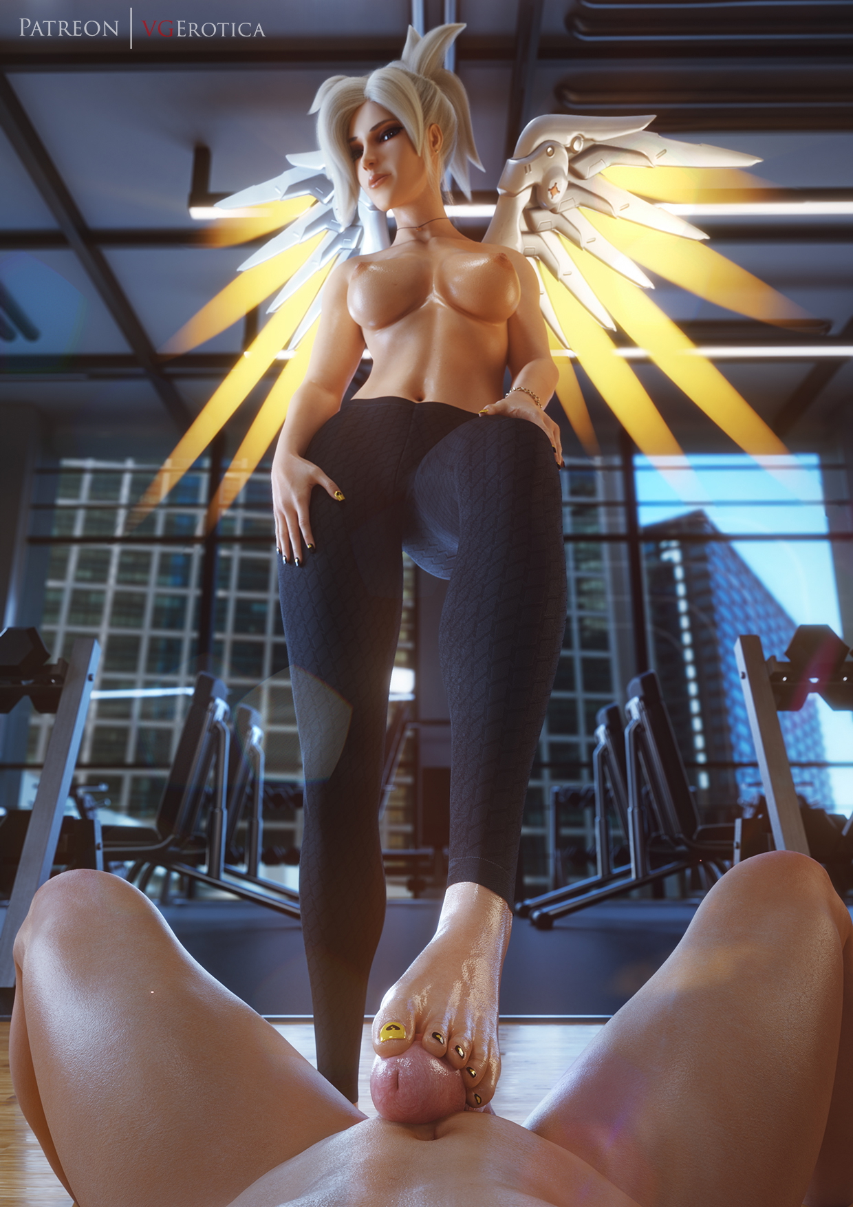 Mercy dominate you  3d Porn Nude Naked Natural Boobs Natural Breast Nipples Pussy Feet Feetjob Gym Nail Polish 5