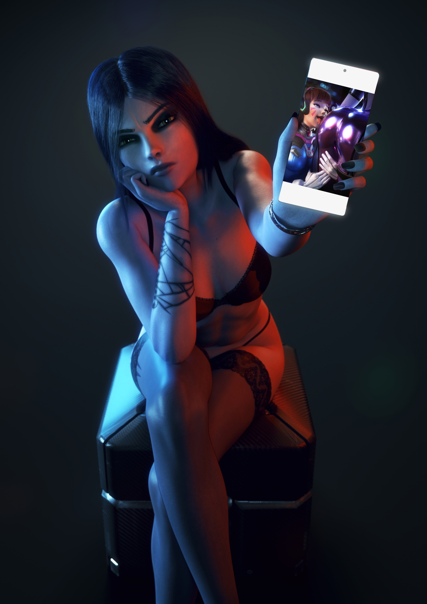 Angry Widow Overwatch Widowmaker 3d Porn Nude Natural Boobs Natural Tits Smartphone Lingerie Angry Mad