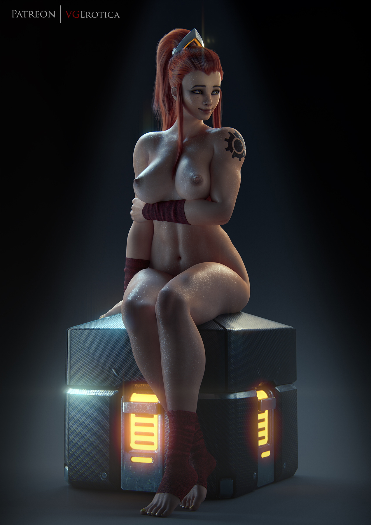Brigitte archive cover Overwatch Brigitte 3d Porn Nude Natural Tits Pink Nipples Natural Boobs Feet