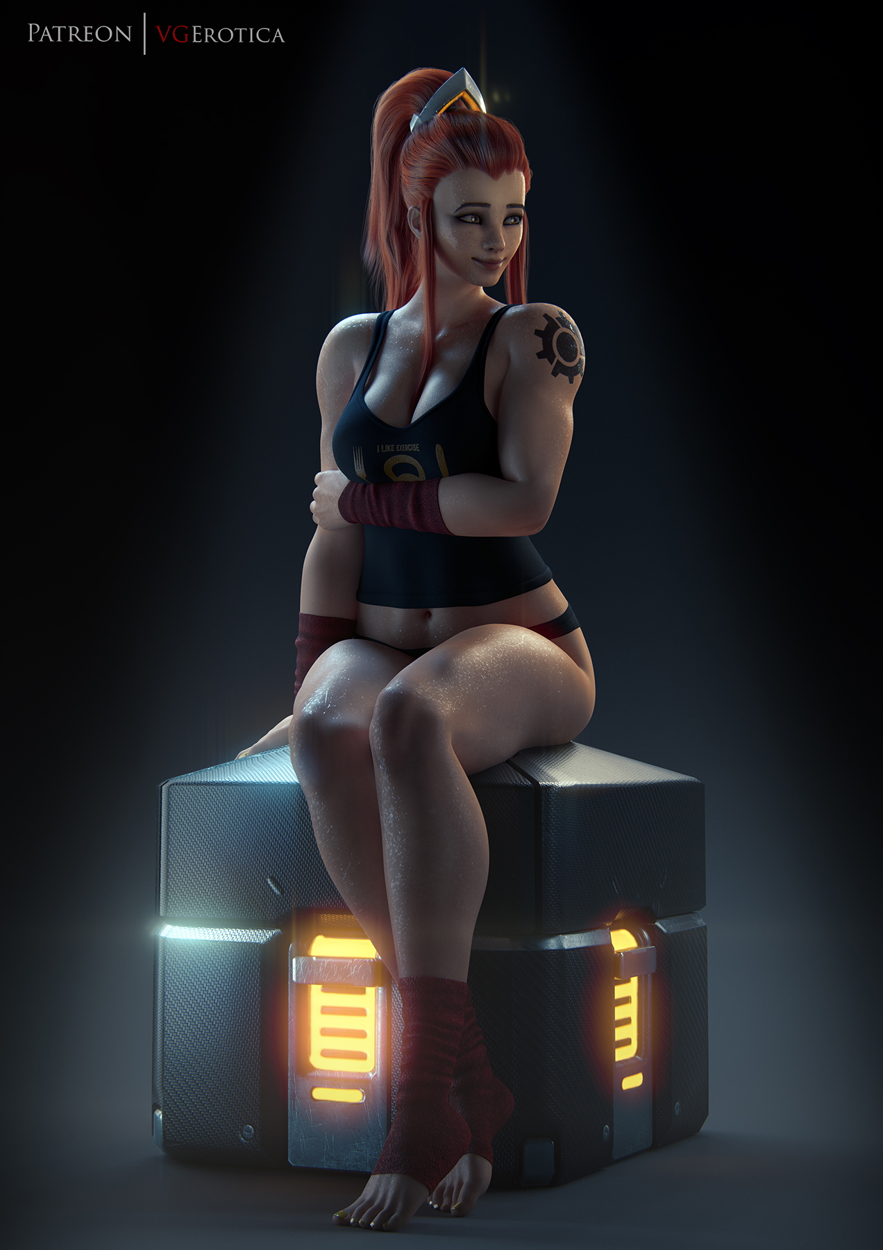 Brigitte archive cover Overwatch Brigitte 3d Porn Nude Natural Tits Pink Nipples Natural Boobs Feet 3