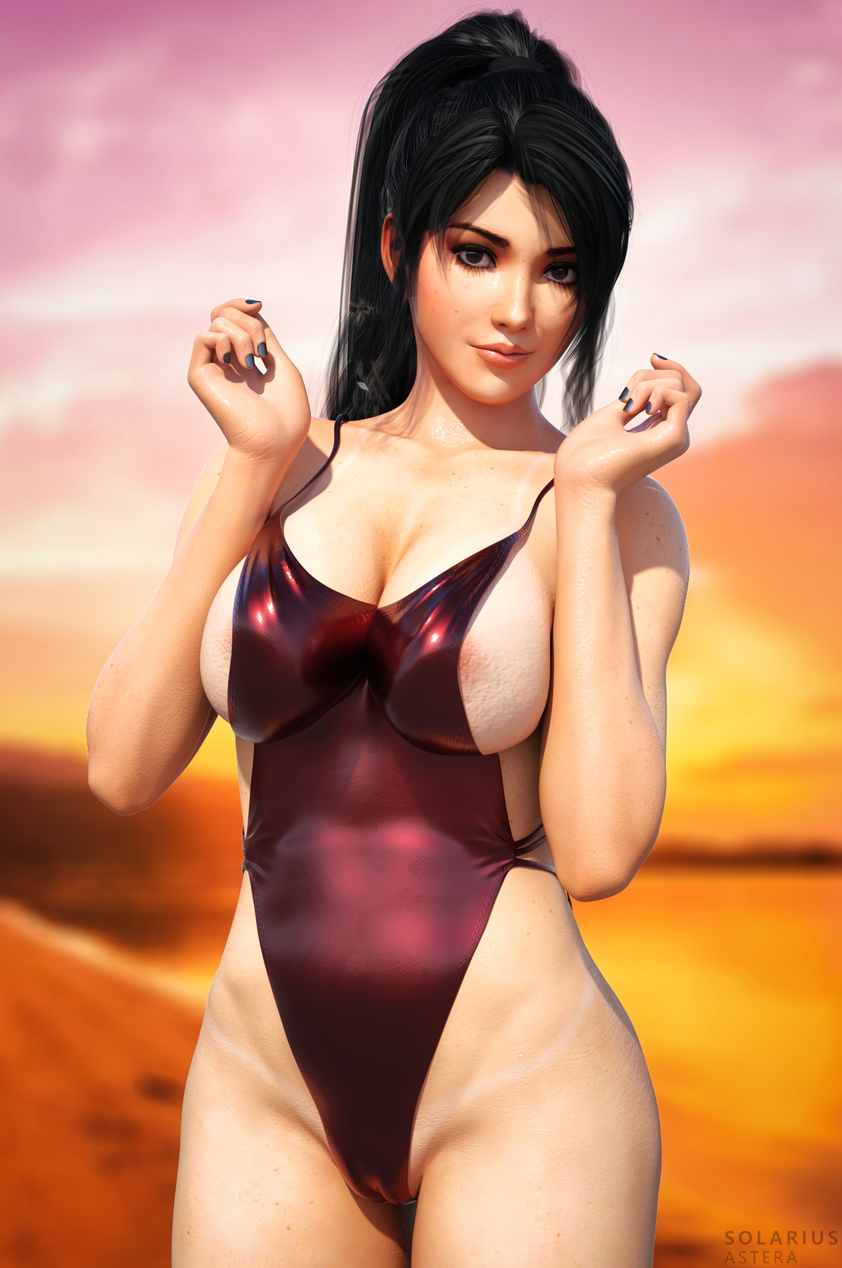 Momiji Momiji Dead Or Alive Swimsuit Breasts