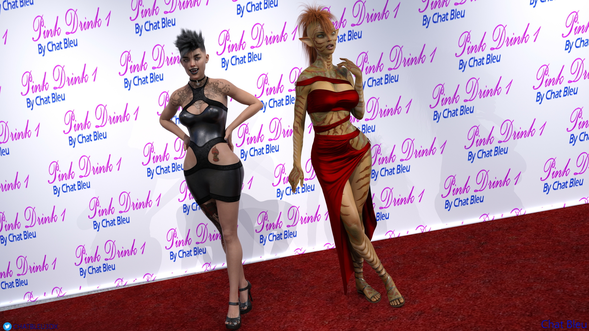 Pink Drink 1 Chat Bleu Bimbo 3d Porn Nude Comic 4