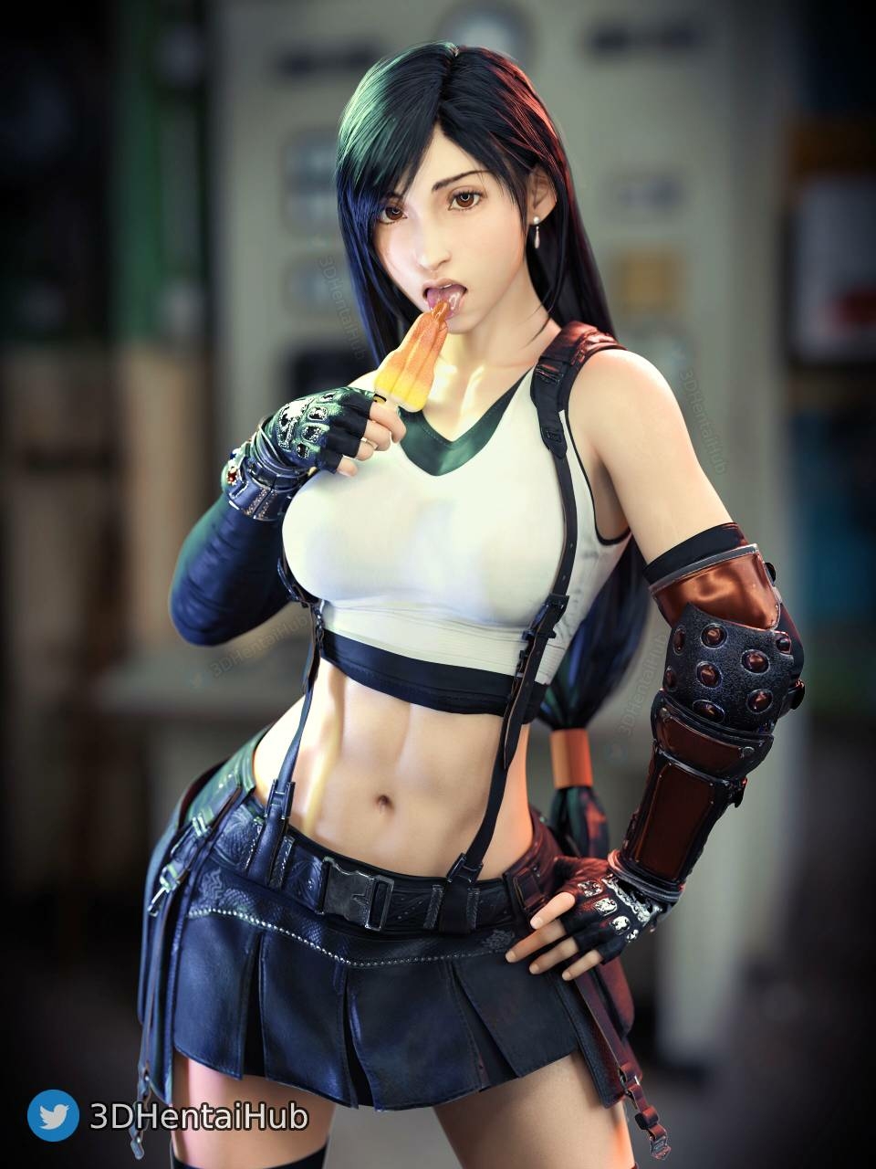 Tifa enjoying her popsicle Tifa Lockhart Pinup Oral 3d Porn 2