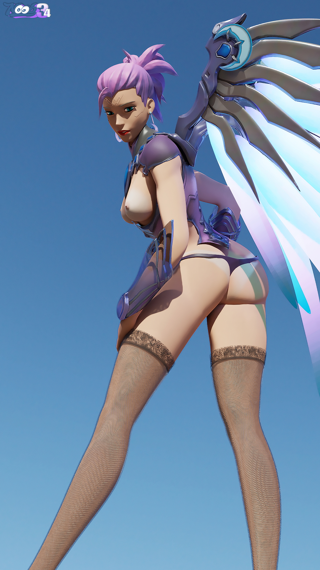 Catching a peak of Mercy at the beach Mercy Overwatch Lewd R34 2