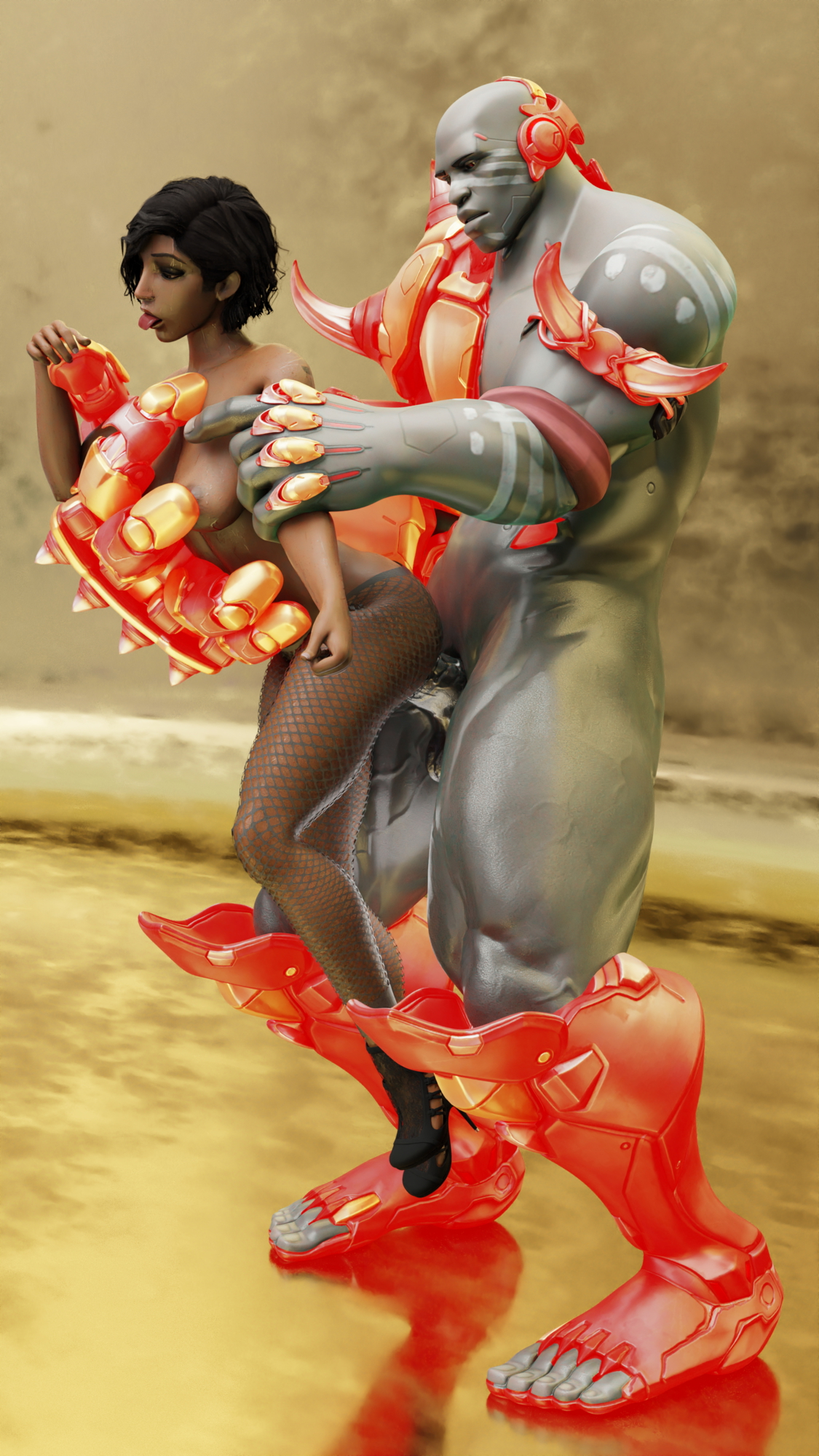 Pharah getting carried Pharah Pharah (overwatch) Doomfist Fishnet Stockings