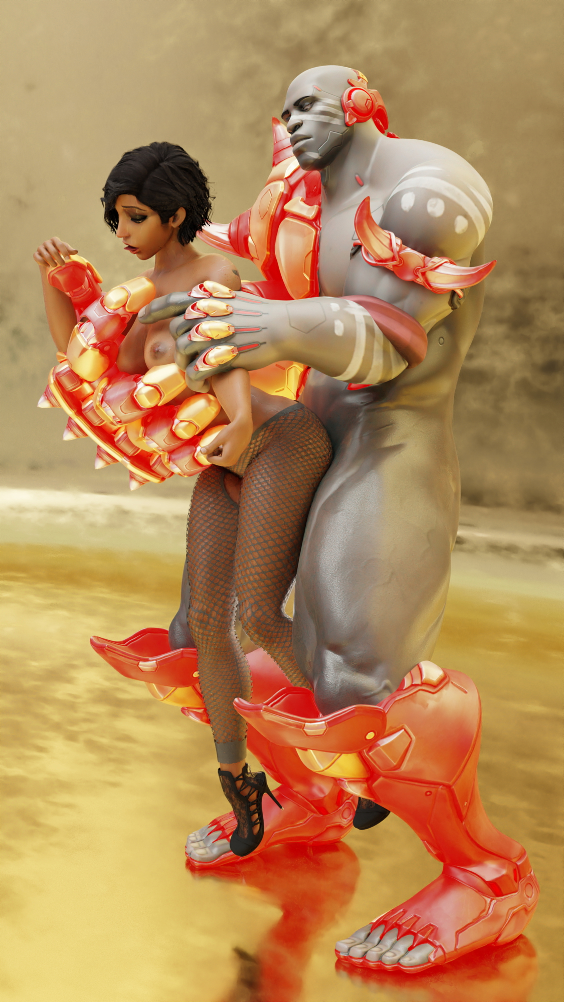 Pharah getting carried Pharah Pharah (overwatch) Doomfist Fishnet Stockings 5