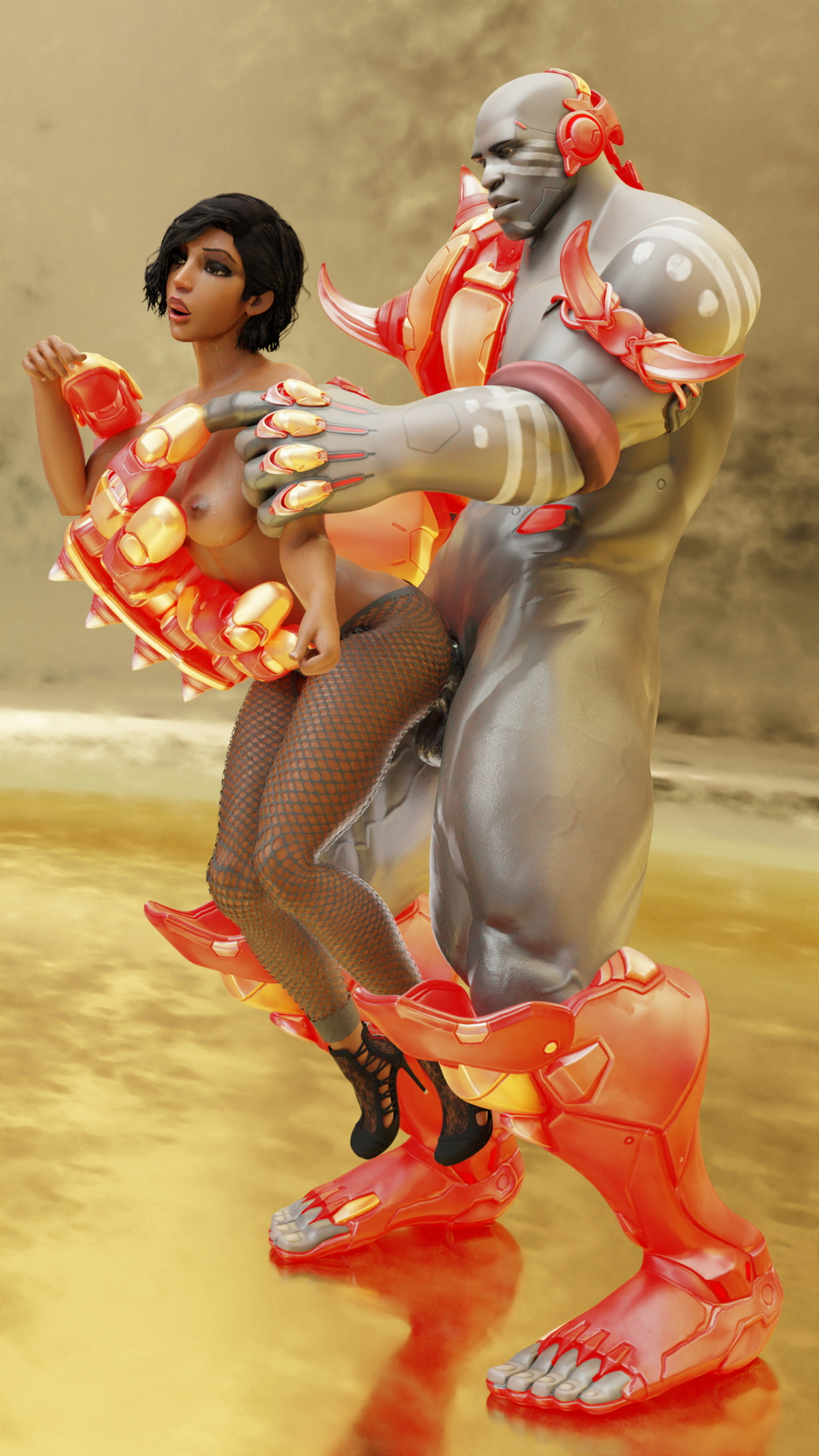 Pharah getting carried Pharah Pharah (overwatch) Doomfist Fishnet Stockings 7