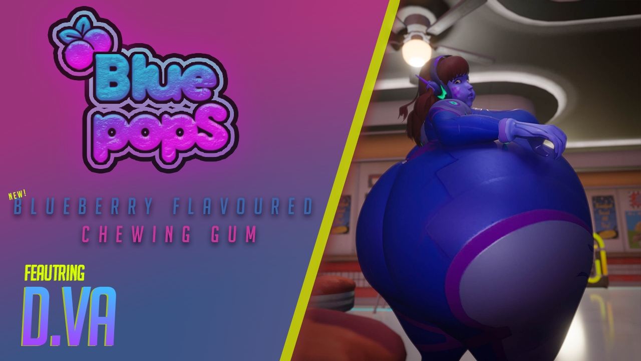 BLUE POPS! Overwatch Dva (overwatch) Big Ass Big Breasts Inflation Fetish Breast Expansion Body Inflation Blueberry 2