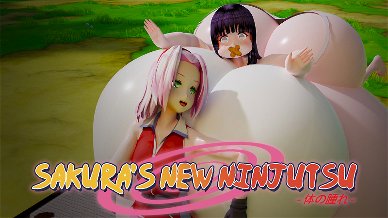 Sakura's New Ninjutsu - Hinata body inflation technique! Hinata Sakura Big Ass Big Breasts Inflation Fetish Breast Expansion Body Inflation Blueberry 3