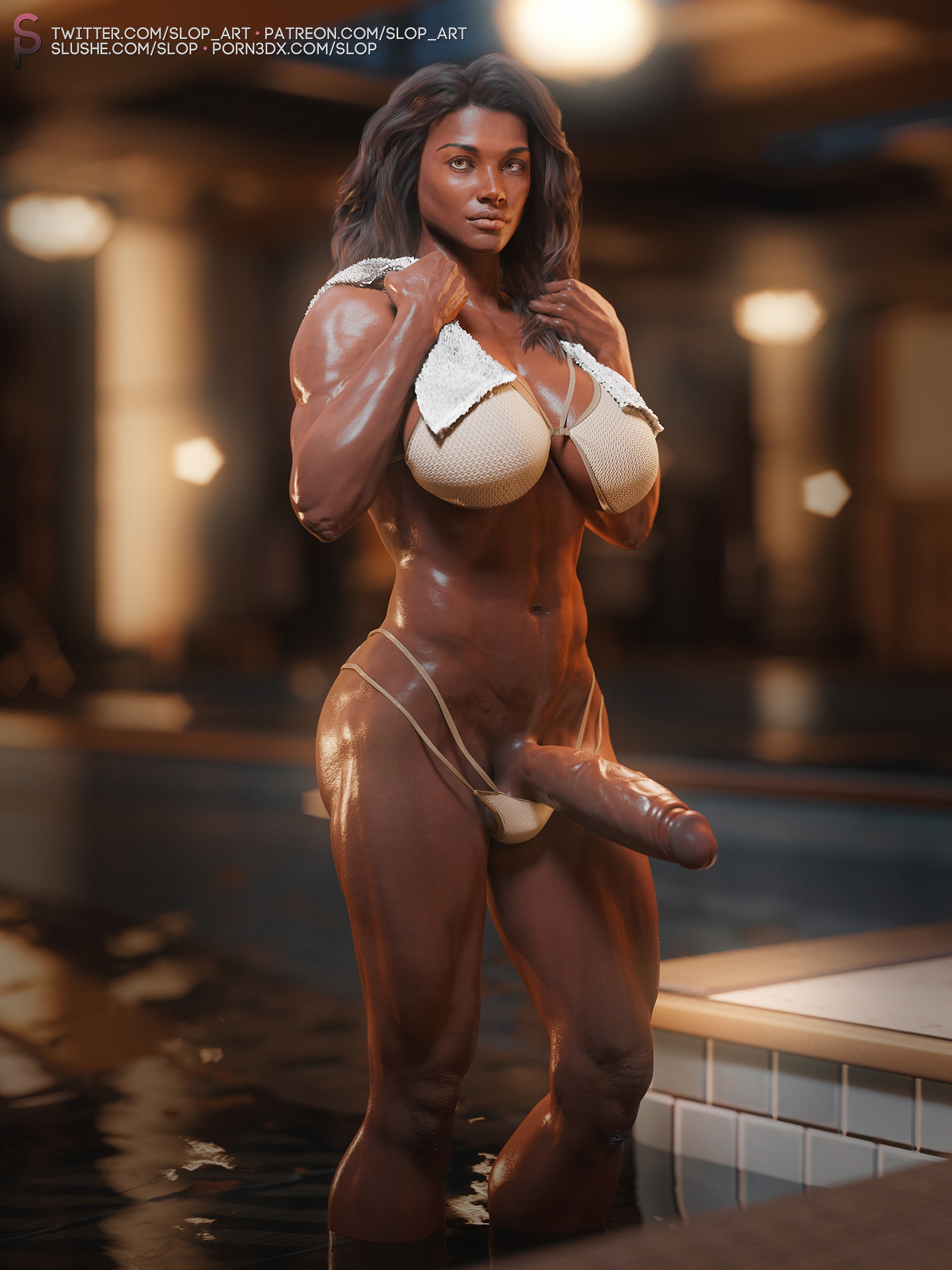 Drenched  Futanari Futa Femboy Bikini 3