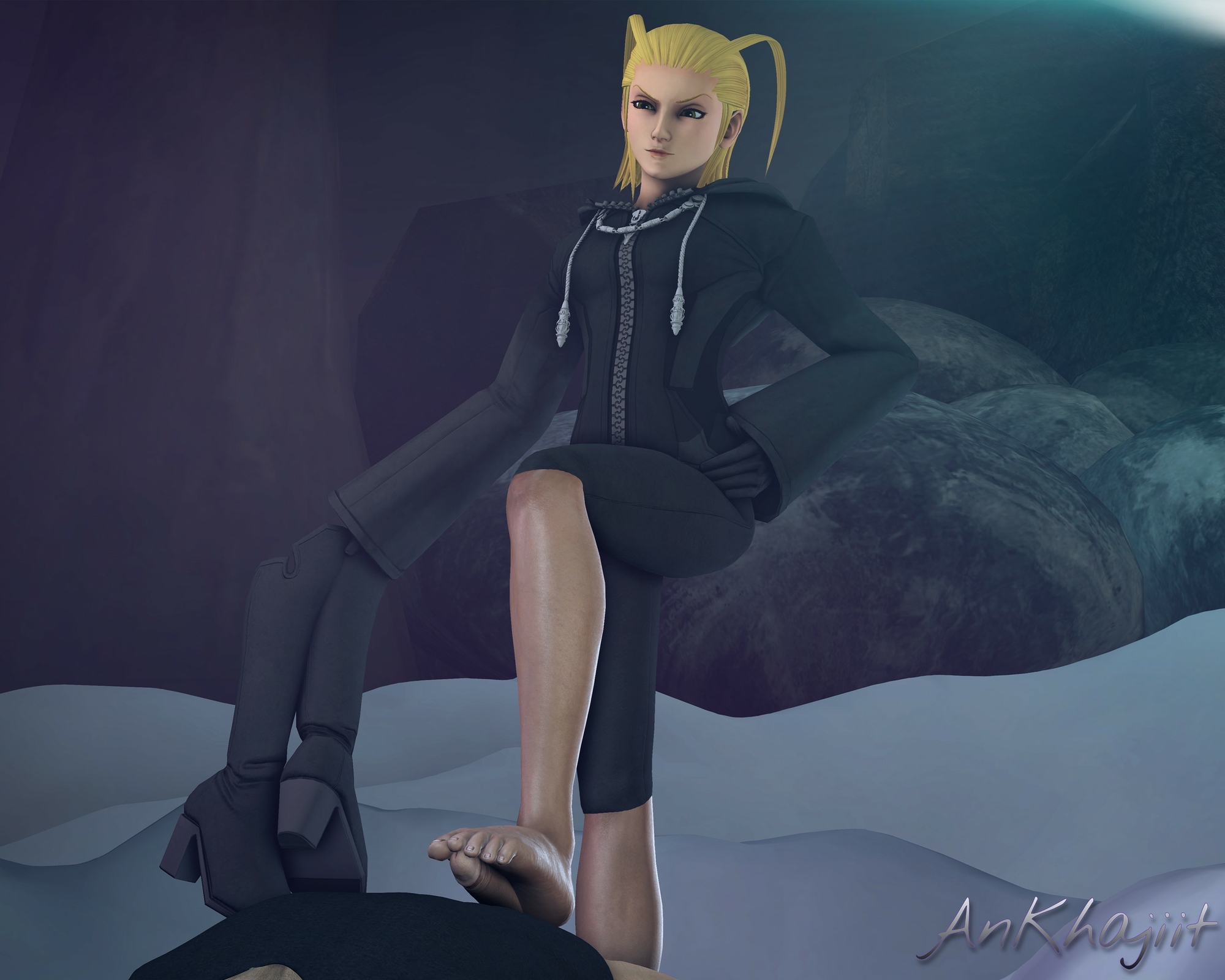 [AnKhajiit] Larxene's Messsy Feetjob Larxene Feet Feetjob Cum Cumshot Footjob Barefoot Ass Fetish Femdom Kingdom Hearts Handjob