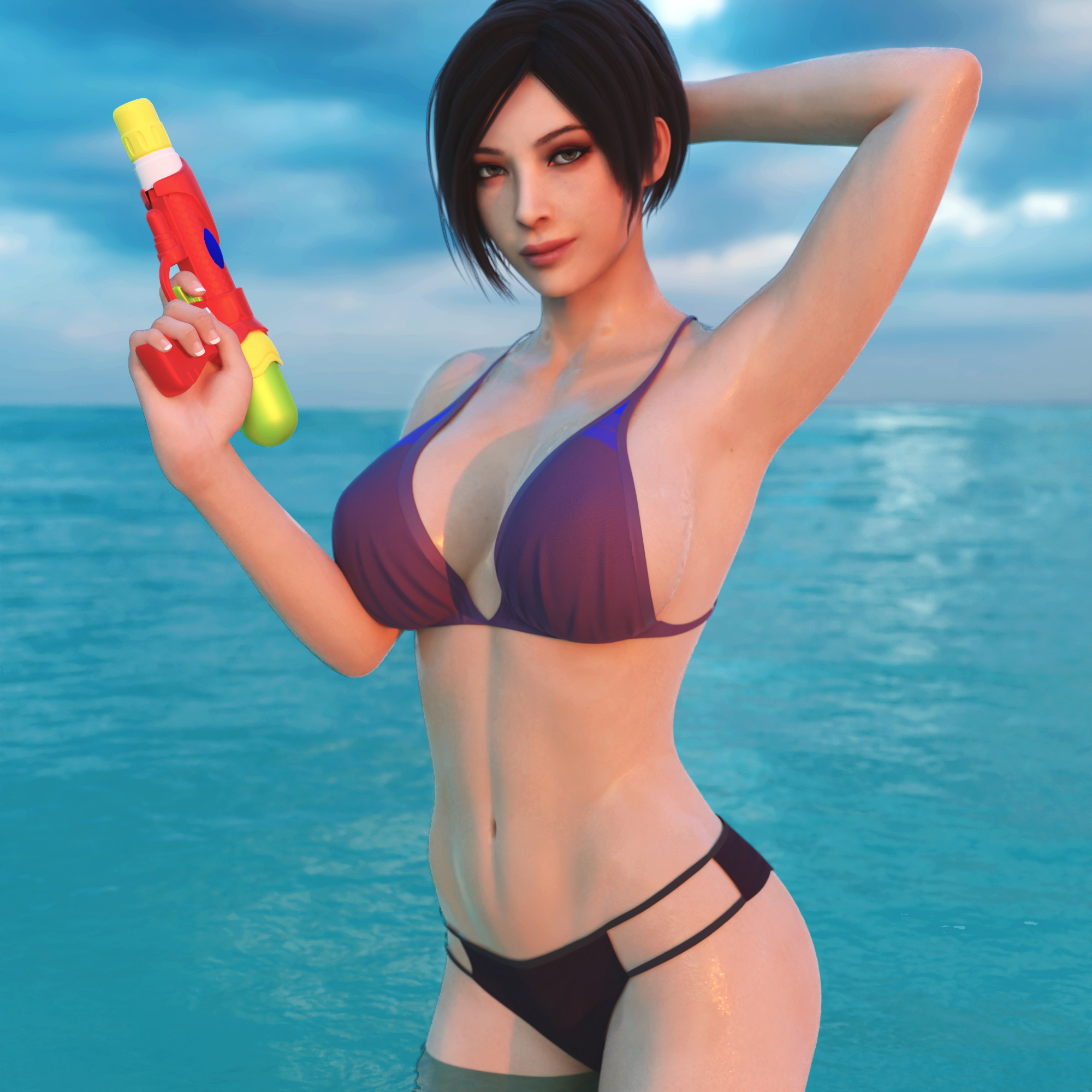 Summer Ada Ada Wong Resident Evil 3d Porn Videogame Art Nude Naked Nature Natural Breast Big boobs Swimsuit
