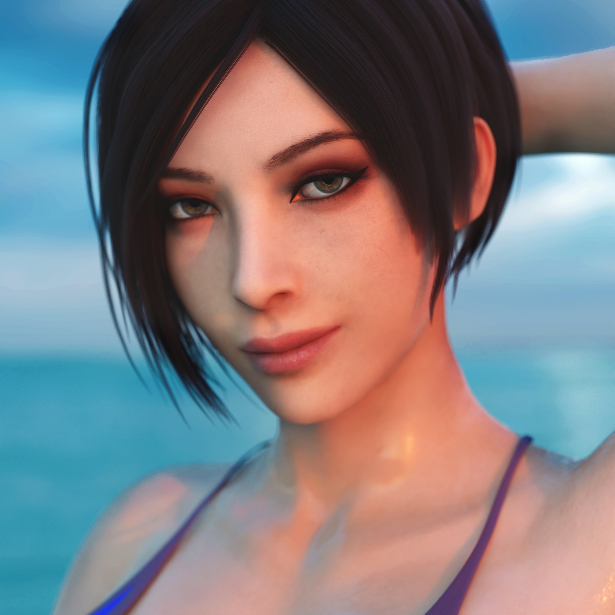 Summer Ada Ada Wong Resident Evil 3d Porn Videogame Art Nude Naked Nature Natural Breast Big boobs Swimsuit 2