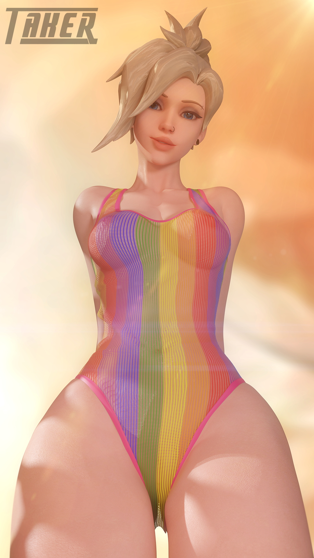 Just look into those eyes ... Overwatch Mercy 3d Porn 3d Girl Nude Naked Sexy Pussy Pink Nipples 2