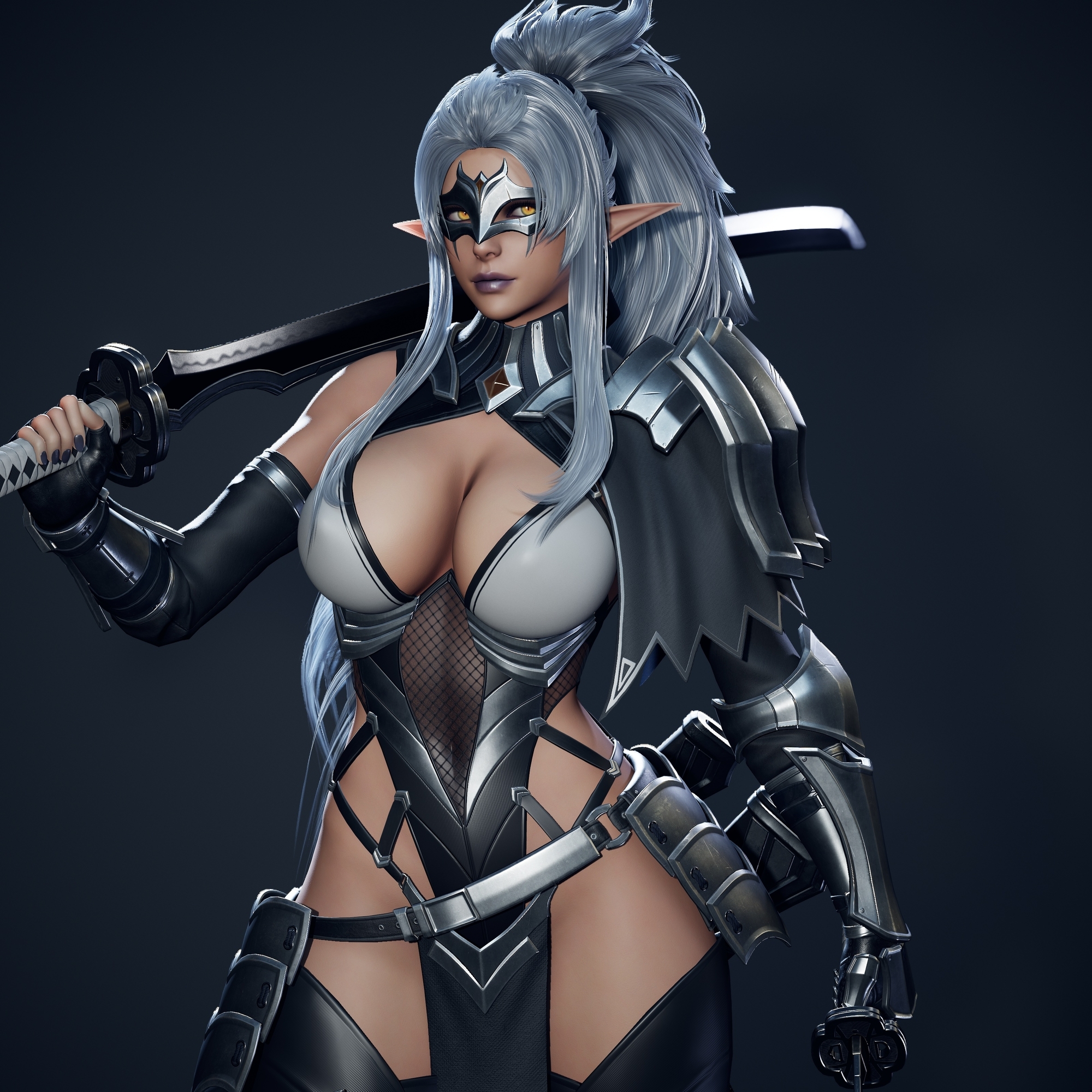 Dark Elf Blader  Model Sexy Dark Elf Armor Bikini Armor