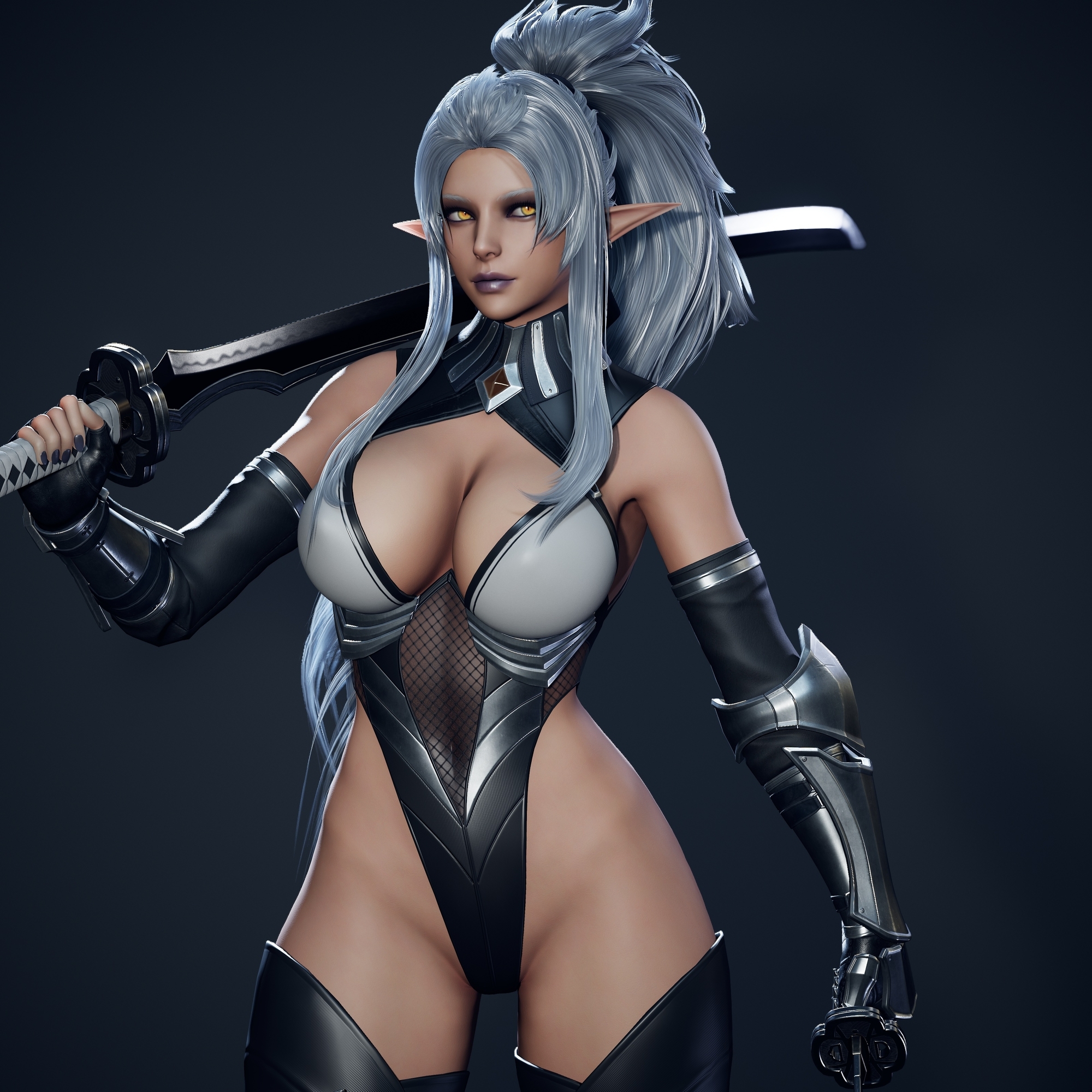 Dark Elf Blader  Model Sexy Dark Elf Armor Bikini Armor 2