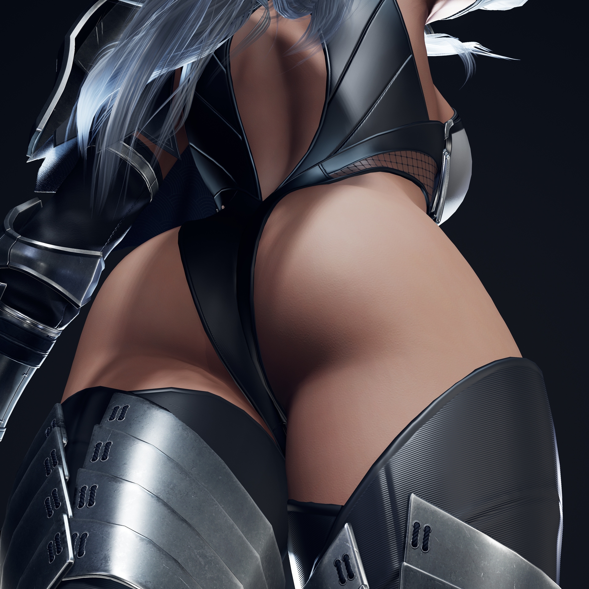 Dark Elf Blader close up  Model Sexy Dark Elf Armor Bikini Armor Elf Pinup Natural Boobs Booty Ass Close Up 2