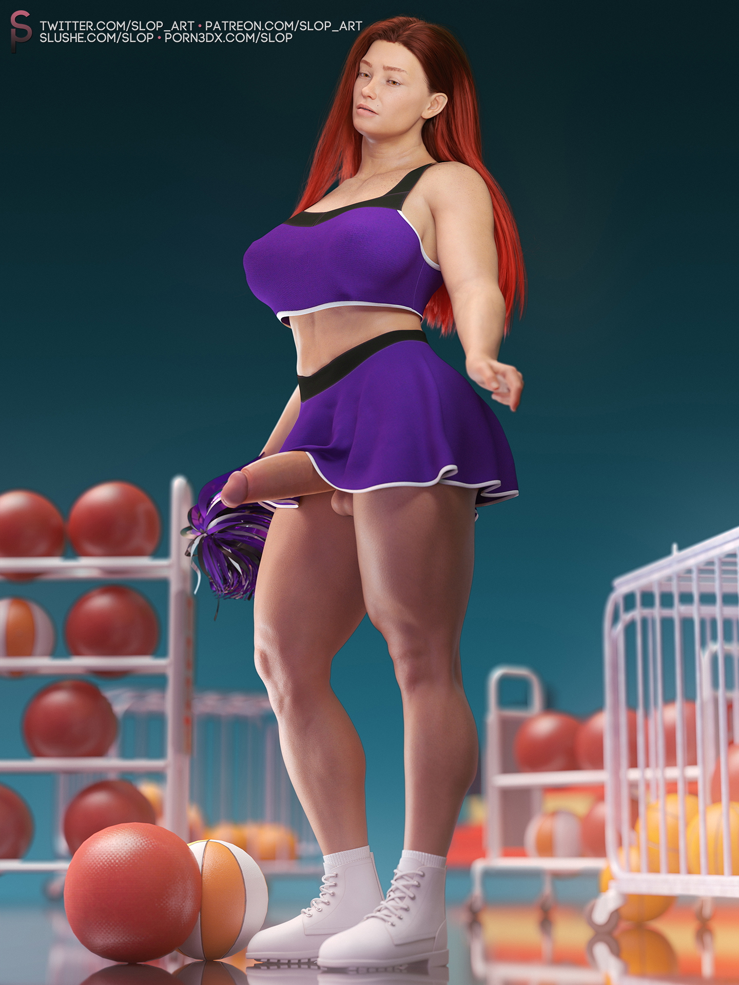 [SloP] Cheerleading Practice Promo Nina Broughton Futanari Futa Pinup 3d Porn 5