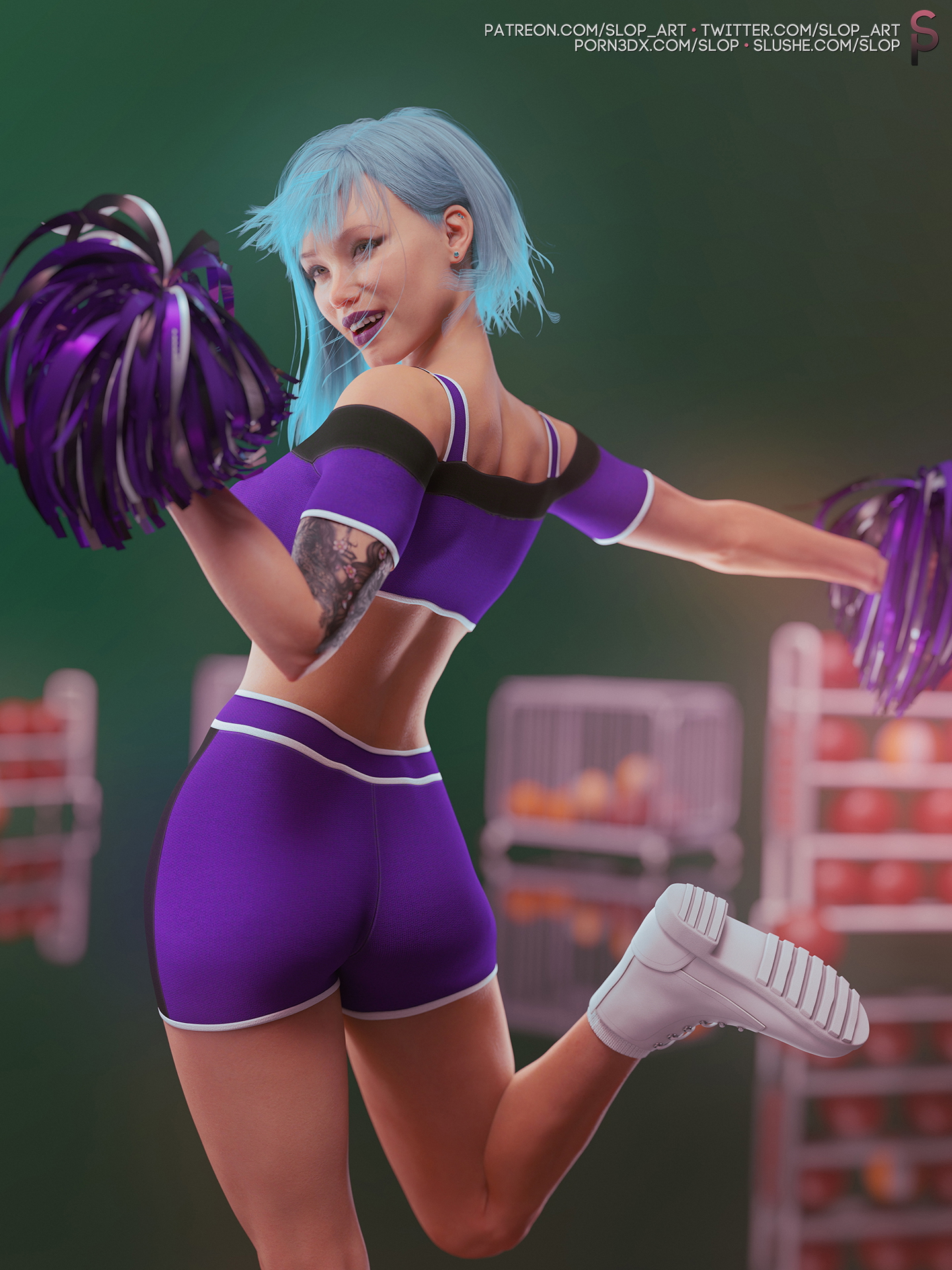 [SloP] Cheerleading Practice Promo Nina Broughton Futanari Futa Pinup 3d Porn 7