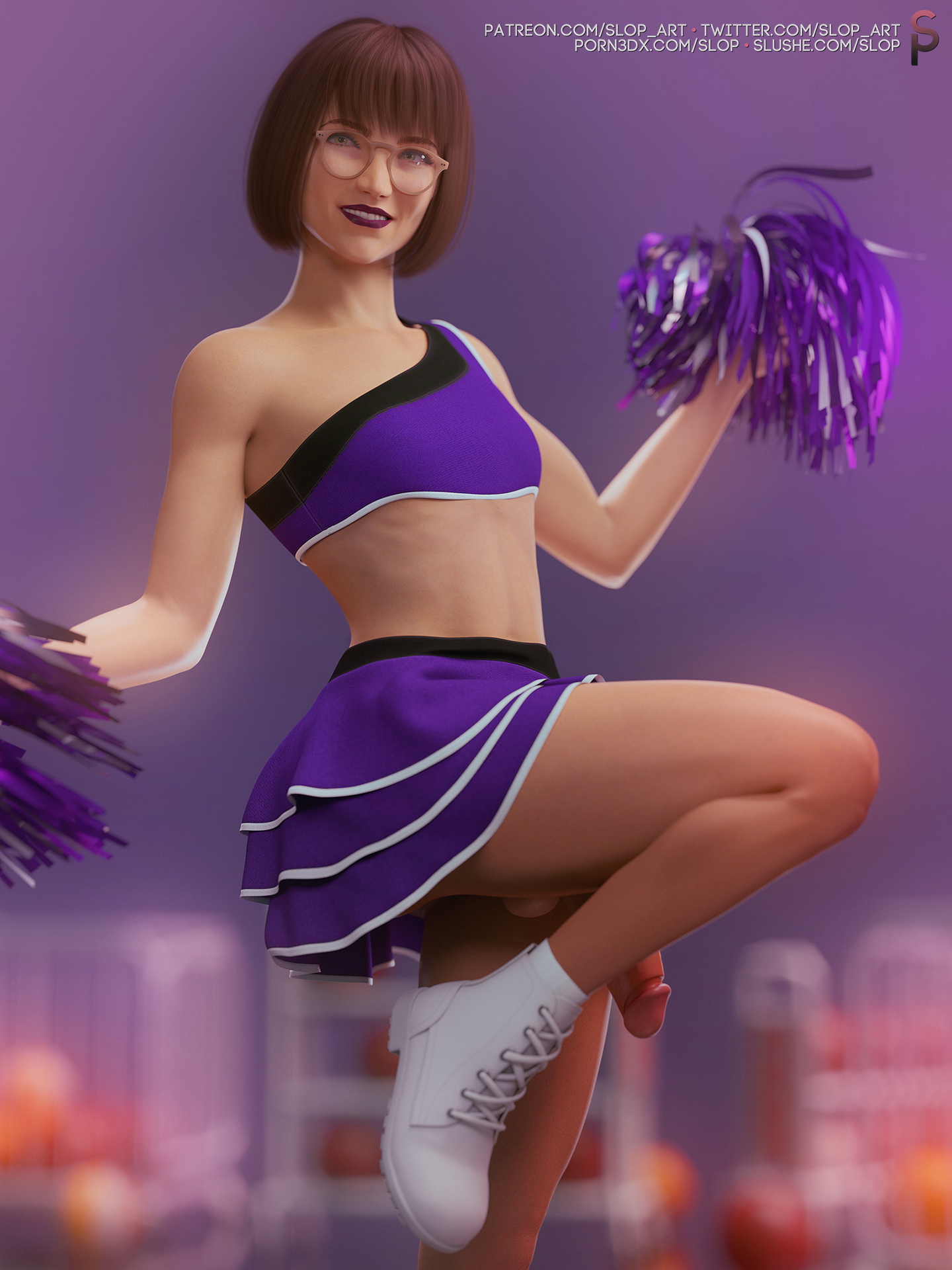 [SloP] Cheerleading Practice Promo Nina Broughton Futanari Futa Pinup 3d Porn 8