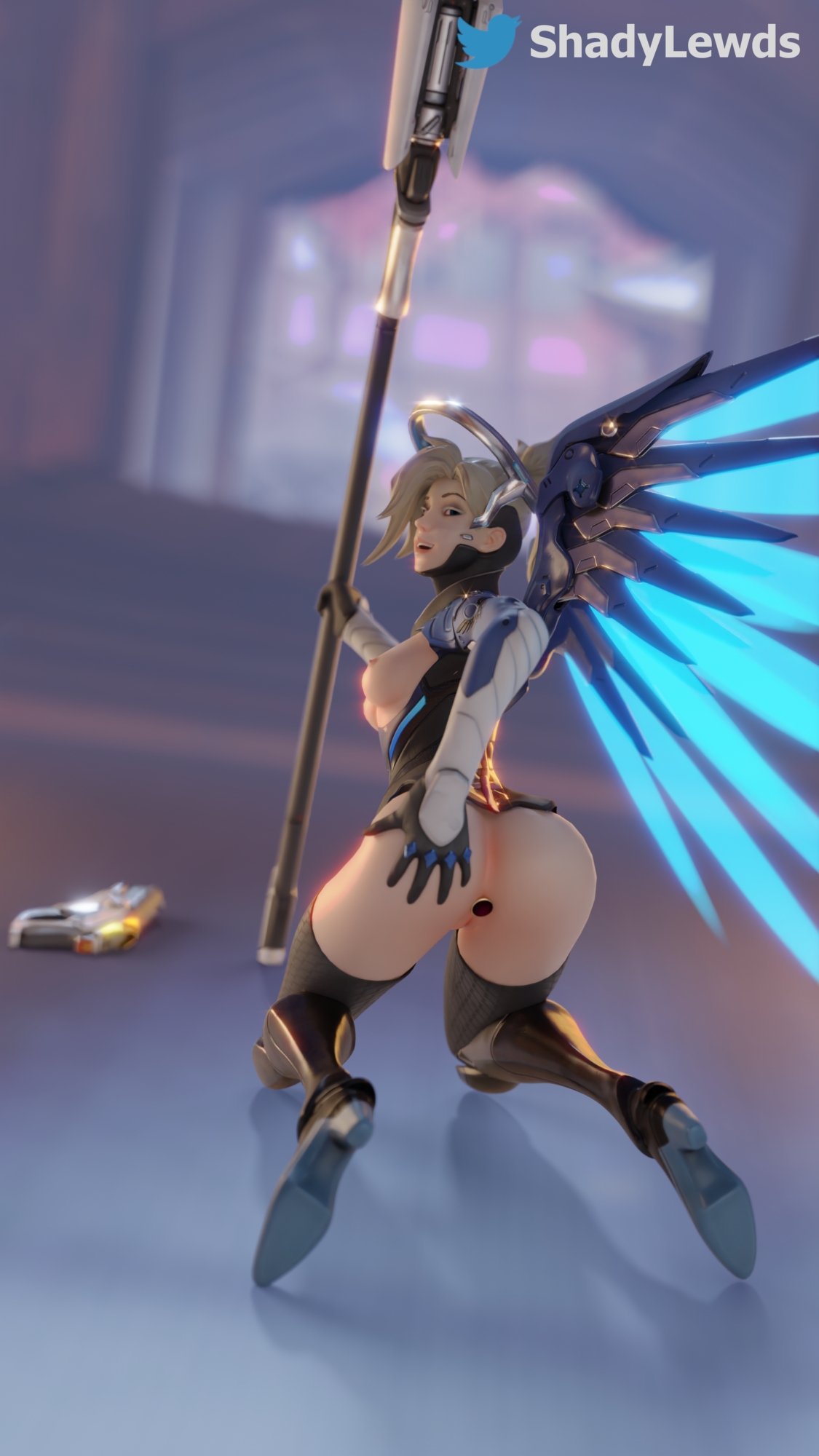 Mercy buttplug Overwatch Mercy 3d Porn Videogame Butt plug Doggy Style Position Wings