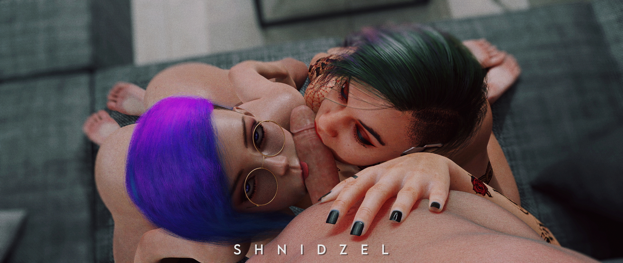 Gwyn x Judy Session Judy Alvarez Cyberpunk2077 3d Porn Videogame Art Nude Naked Natural Boobs Natural Tits Blowjob Threesome Licking Cock Ass Big Ass Thicc