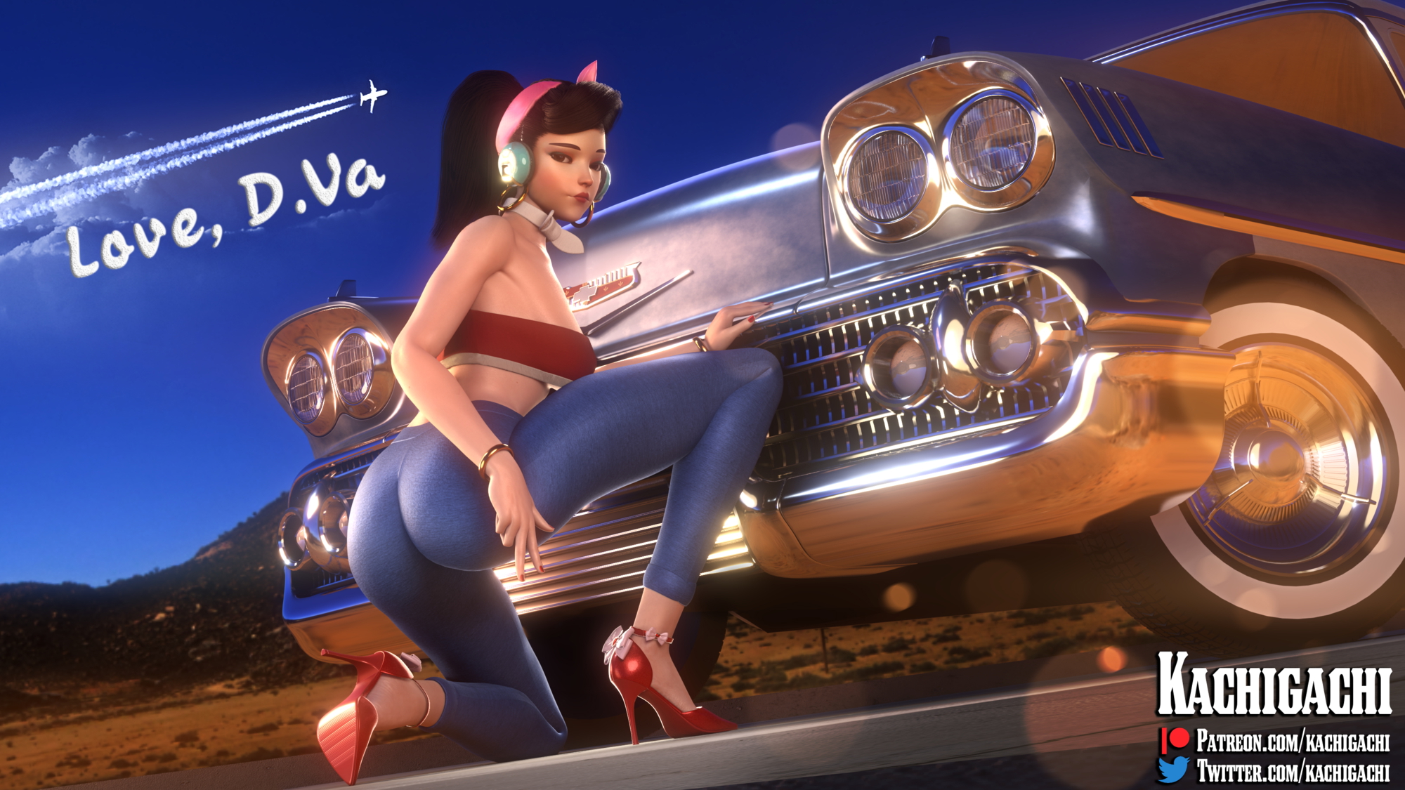 D.Va | Hot Chrome Dva (overwatch) Overwatch Pinup Ass Big Ass High Heels Panties 3
