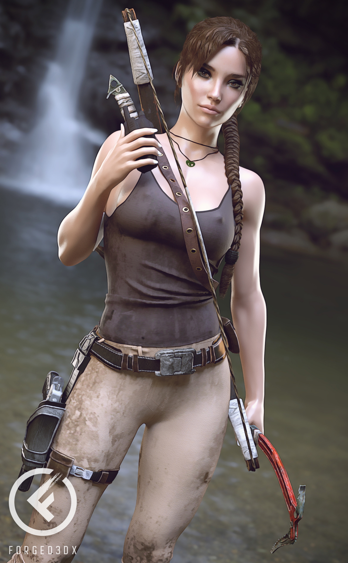 Lara Adventurer Lara Croft Tomb Raider 3d Porn 3d Girl Videogame Nude Naked Fit Natural Boobs Natural Tits Pussy Insertion Outdoor Topless