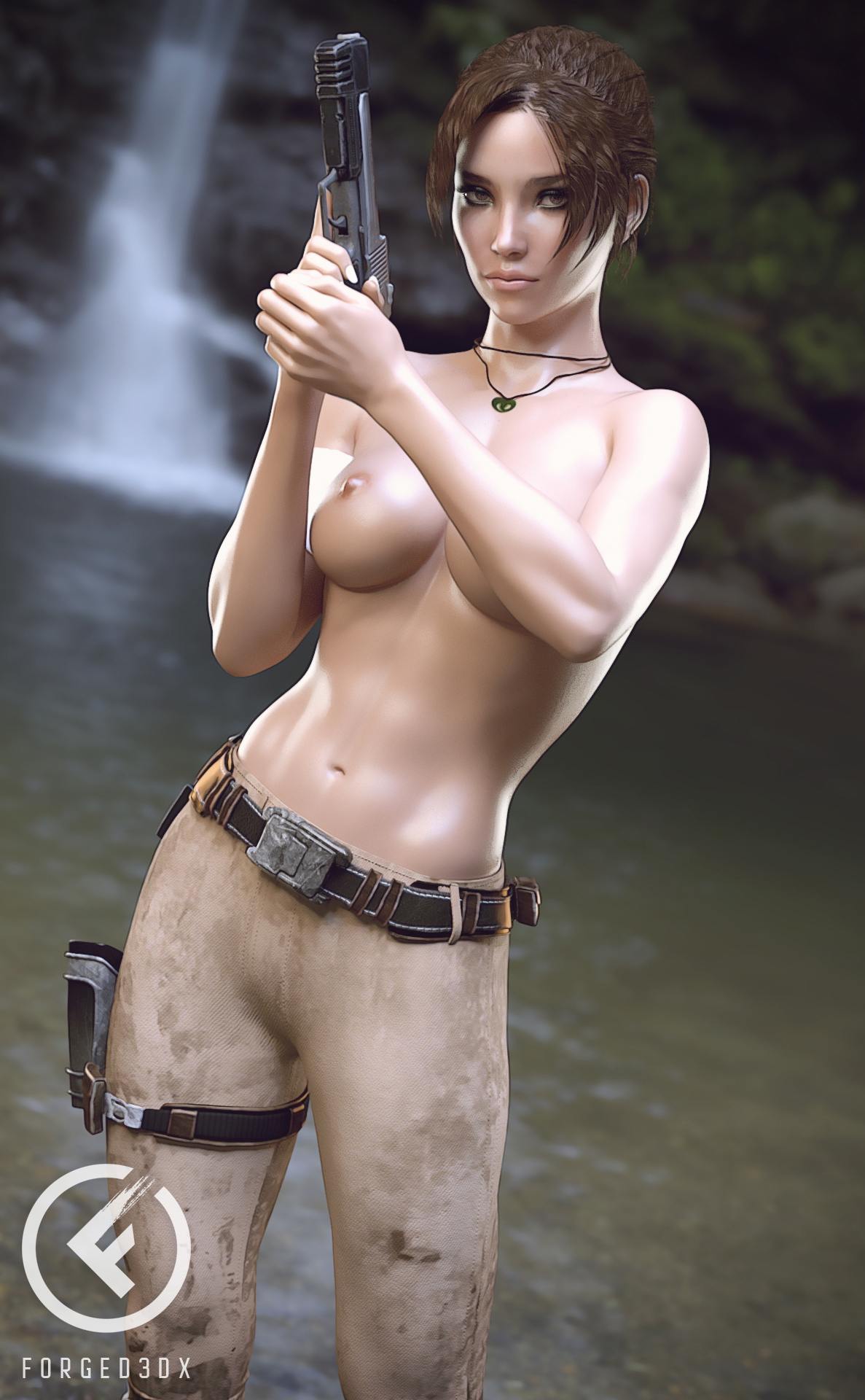 Lara Adventurer Lara Croft Tomb Raider 3d Porn 3d Girl Videogame Nude Naked Fit Natural Boobs Natural Tits Pussy Insertion Outdoor Topless 3