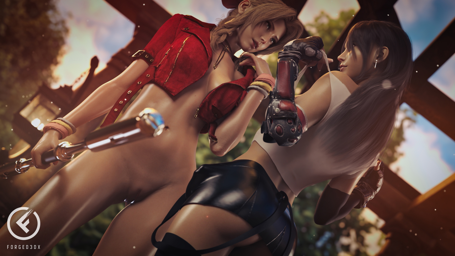 Tifa And Aerith Tifa Lockhart Final Fantasy Aerith Gainsborough 3d Porn 3d Girl Videogame Nude Naked Fit Natural Boobs Natural Tits Cum Covered Pussy Penetration Sex Lift Up Handjob Masturbating Erection 2