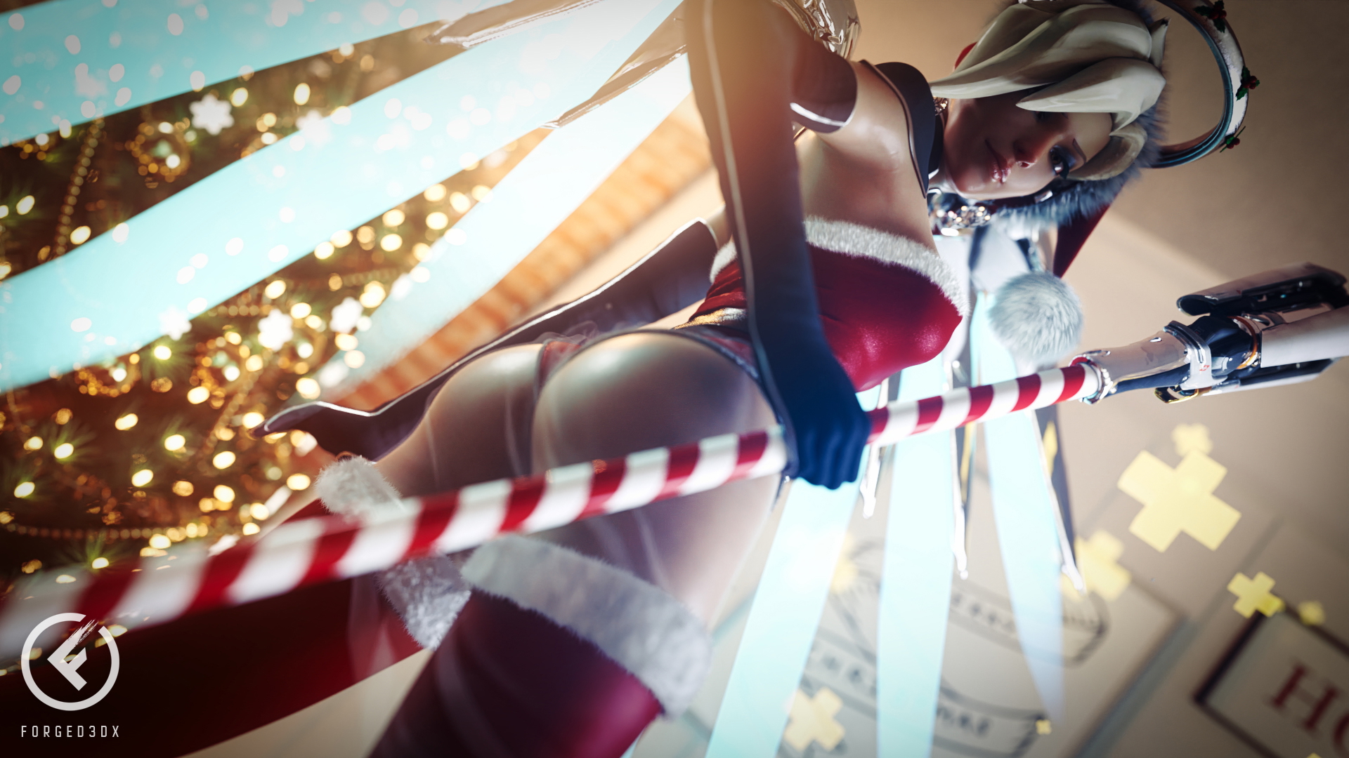 Mercy Merry Christmas Mercy Overwatch 3d Porn 3d Girl Videogame Nude Naked Fit Natural Boobs Natural Tits Topless Ass Booty Nipples Pink Nipples