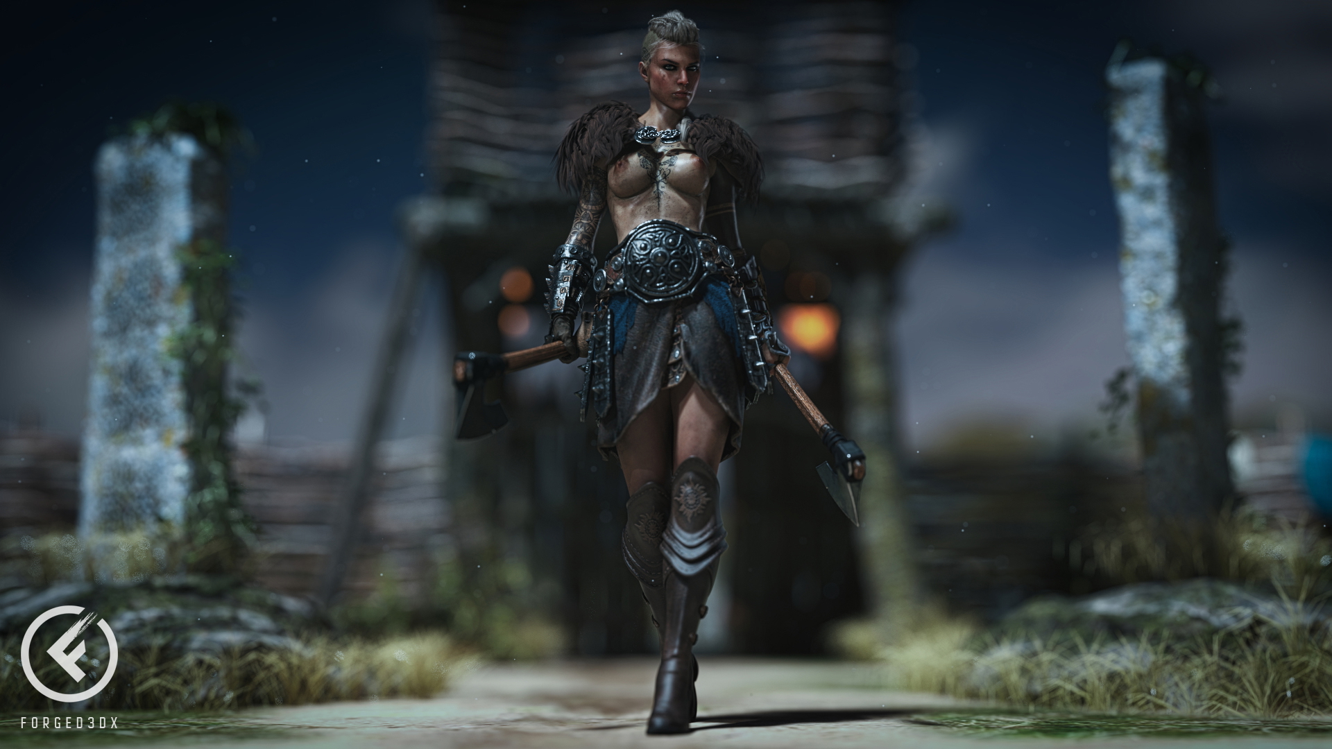 Eivor Wolf-Kissed Eivor Varinsdottir Assassin's Creed 3d Porn 3d Girl Videogame Nude Naked Fit Natural Boobs Natural Tits Viking 6