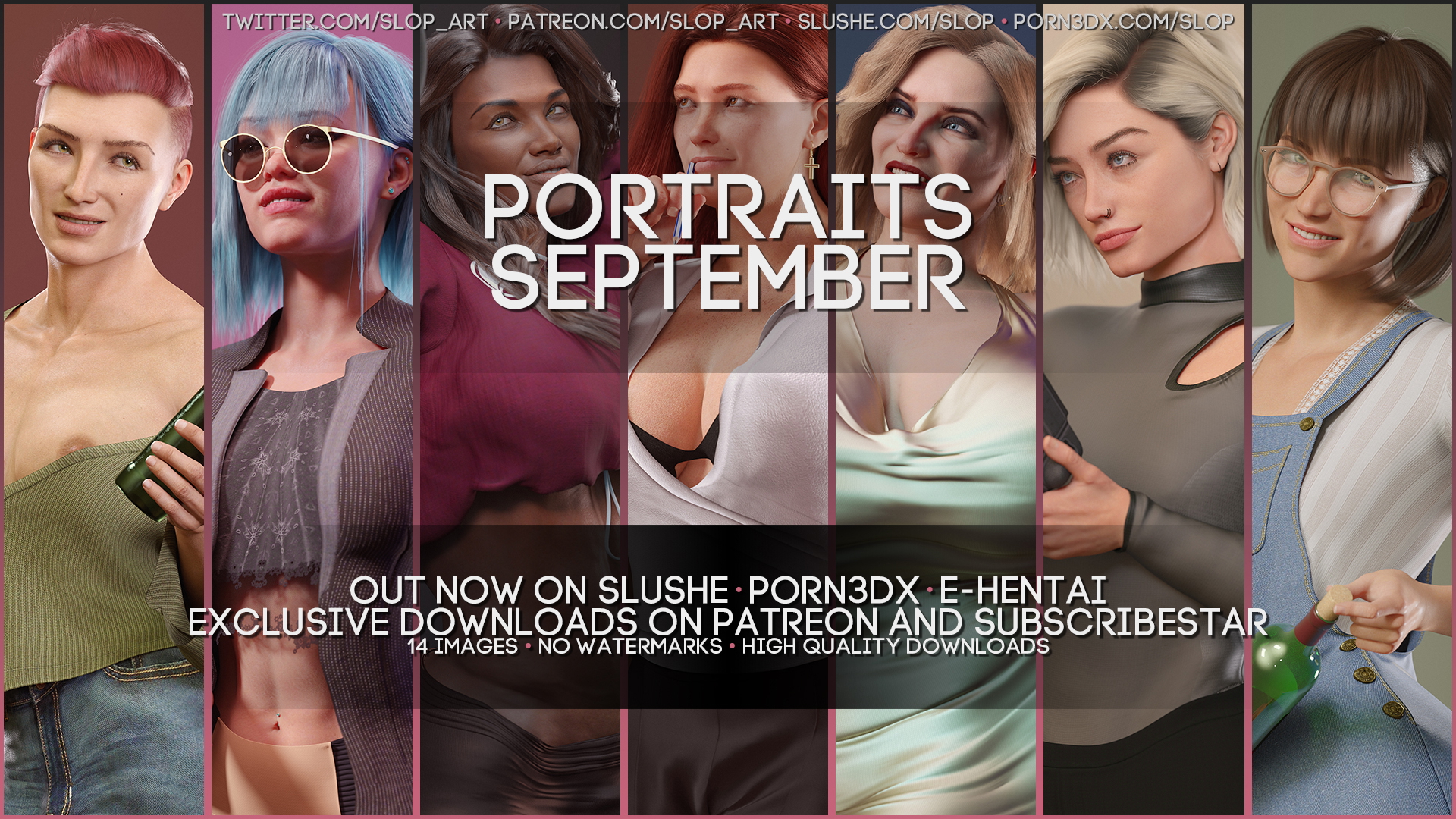 September Portraits Nina Broughton Alice Laffut Amaya Tahan Mia Bošnjak Claudia Broughton Daria Chernova Linde Witteveen Futanari Femboy Portrait Pinup Clothing