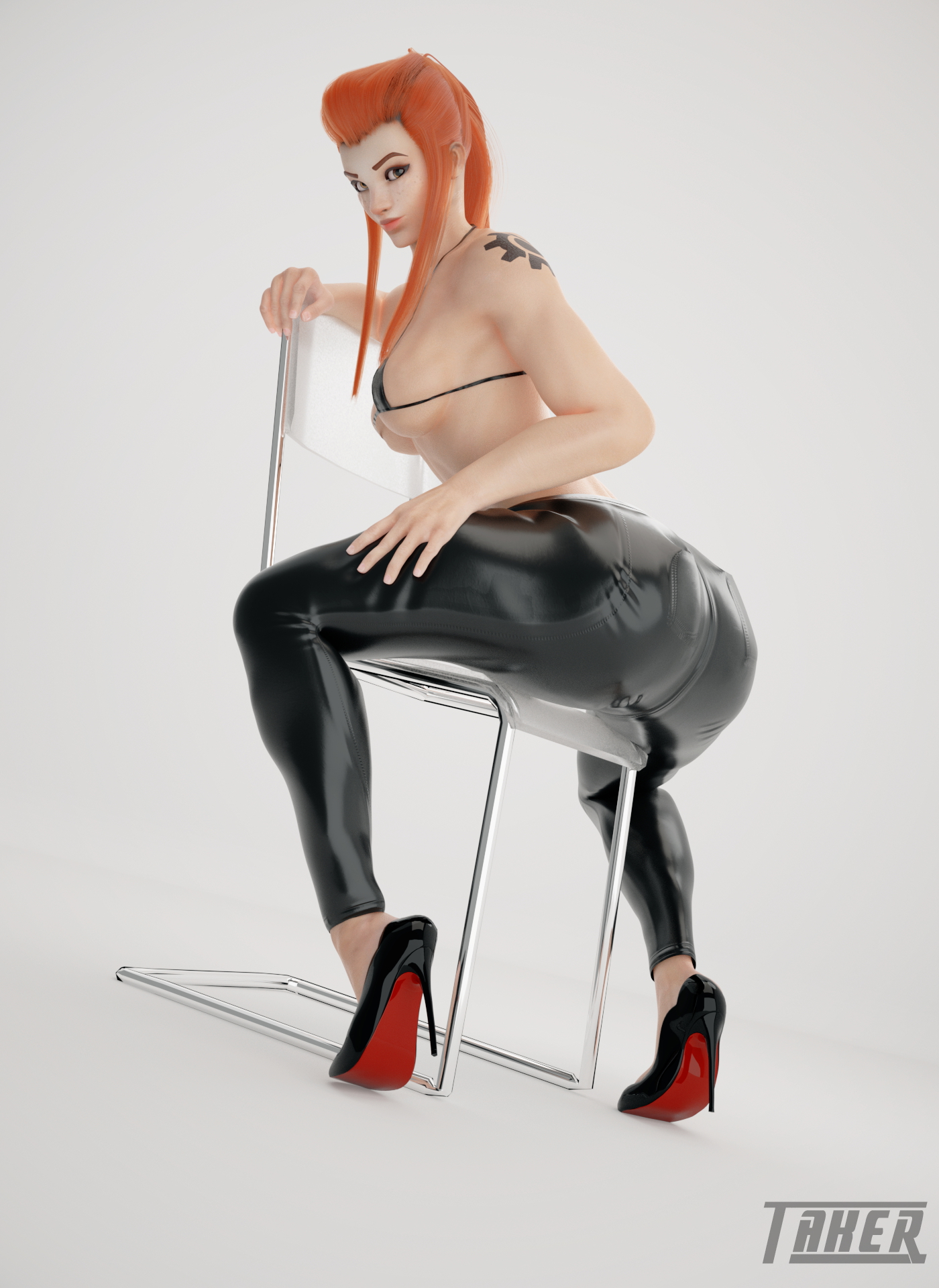 Brigitte heels and leggings Brigitte Overwatch 3d Porn 3d Girl Sexy Fit Booty 2