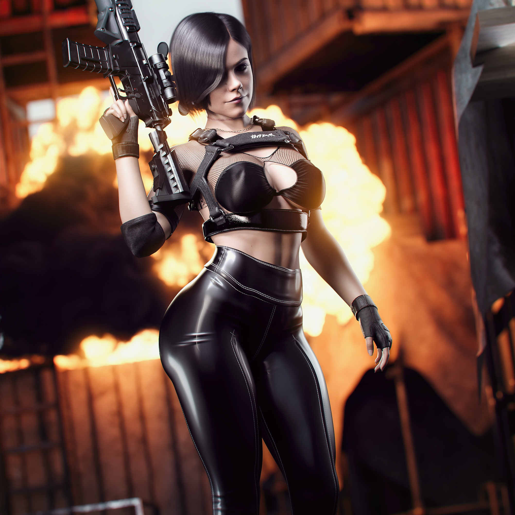 Helen Helen Park Call Of Duty 3d Porn Pose Sexy Big Tits Big boobs Big Booty Ass Latex