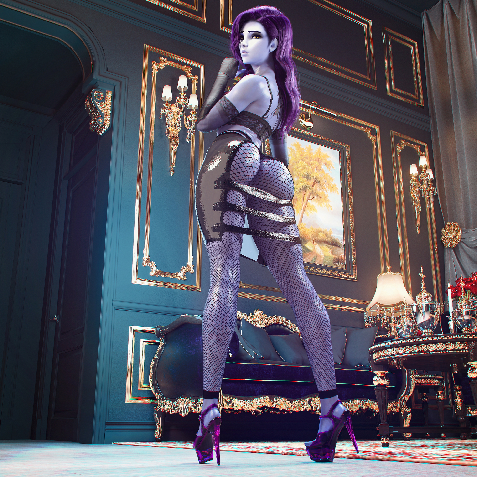 Royal Widow Widowmaker Overwatch 3d Porn Pose Sexy Big Booty Ass