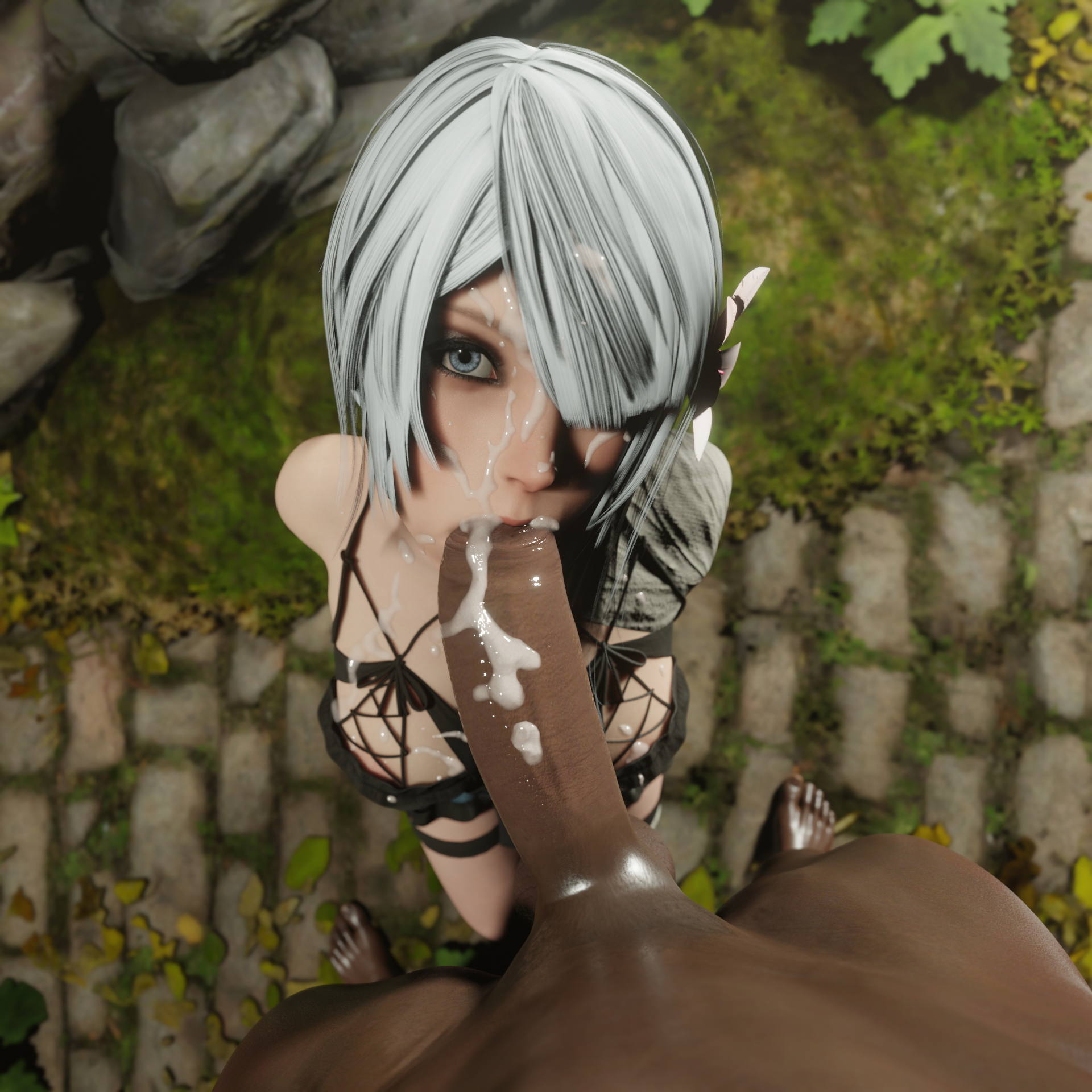 Kainé facial Kaine (nier Replicant) Nier Replicant Nier (series) Rule34 3d Porn Cum Cumshot Kainé Outfit Facial Blowjob Outside Blue Eyes White Hair 2
