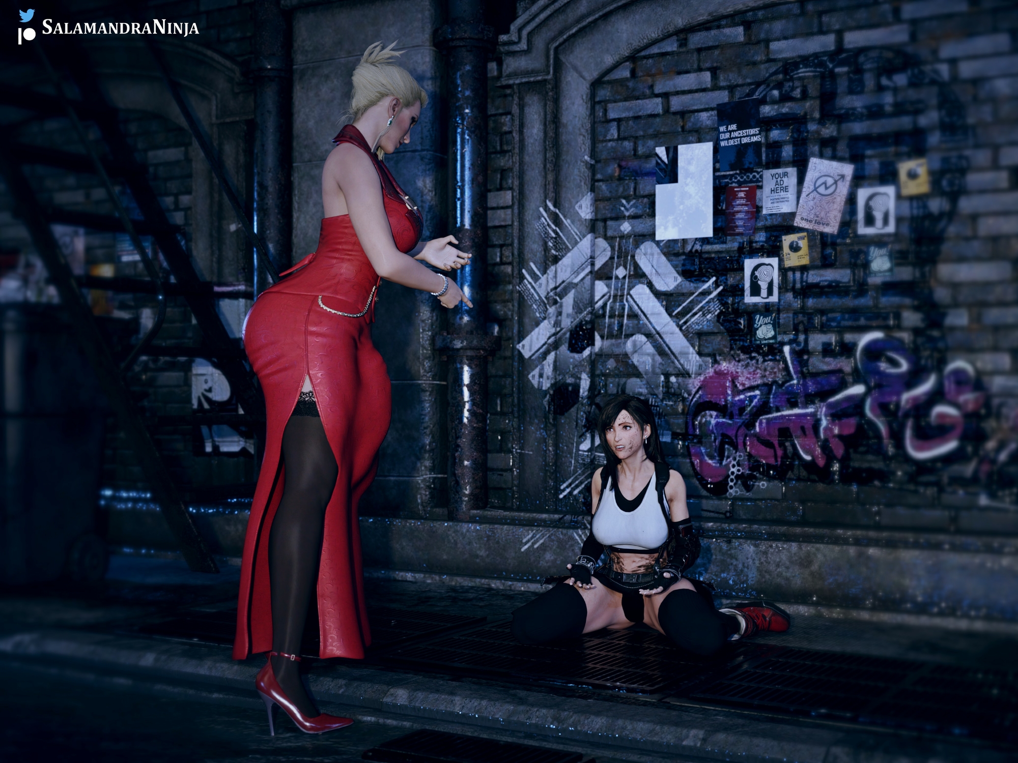 Tifa & Scarlet Tifa Lockhart Scarlet (final Fantasy Vii) Futanari Huge Cock